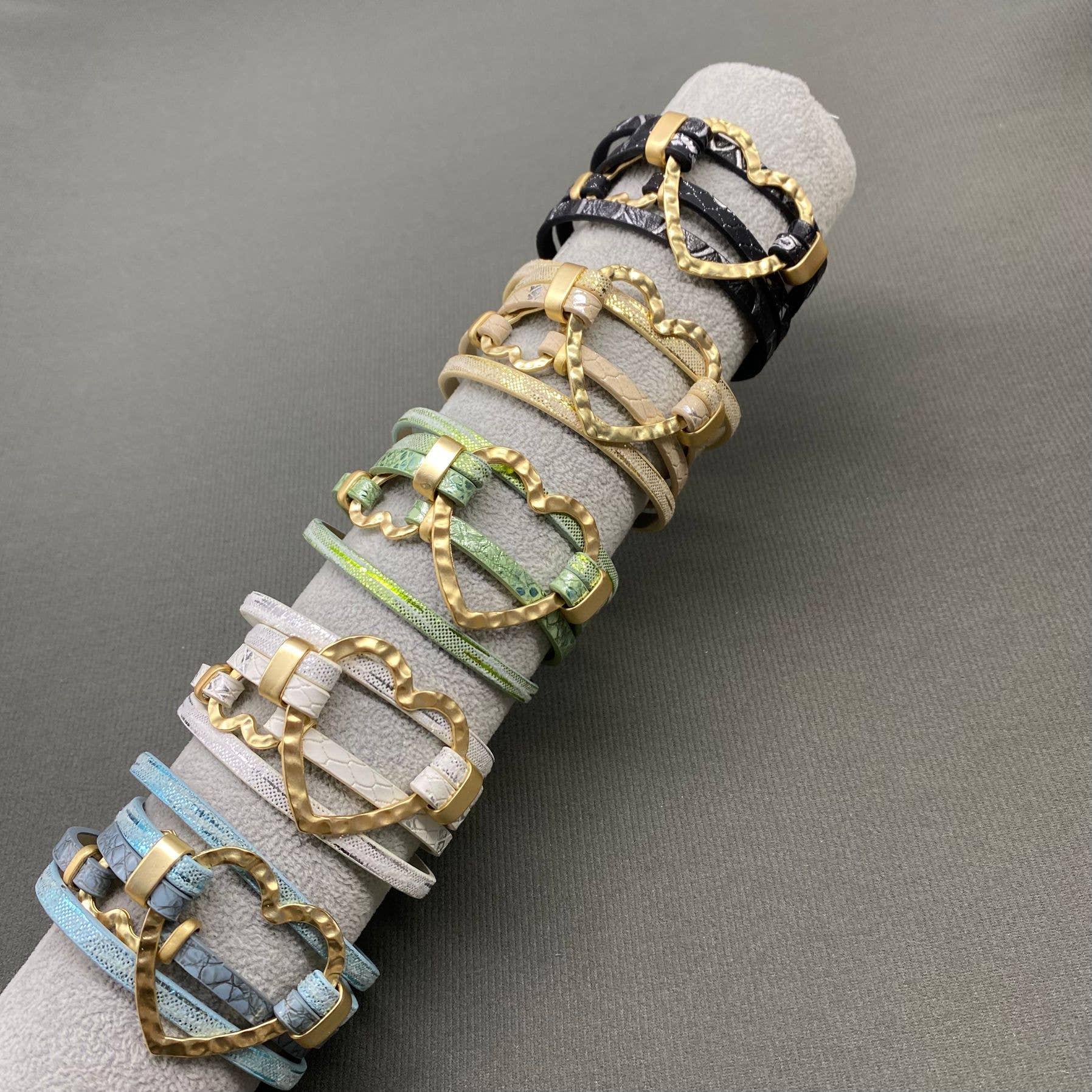 Double Heart Multi-layer Leather Magnetic Bracelet - LB