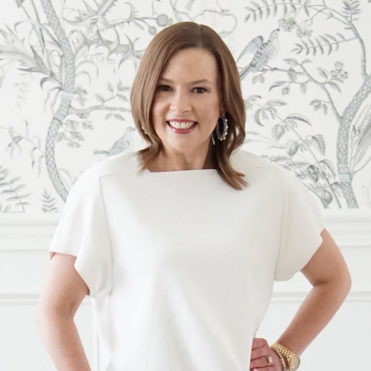 Renee Resin and Rhinestone Hoop Earrings