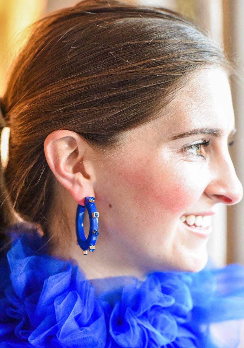 City Girl Jewel Hoop - Indigo Blue LARGE ONLY