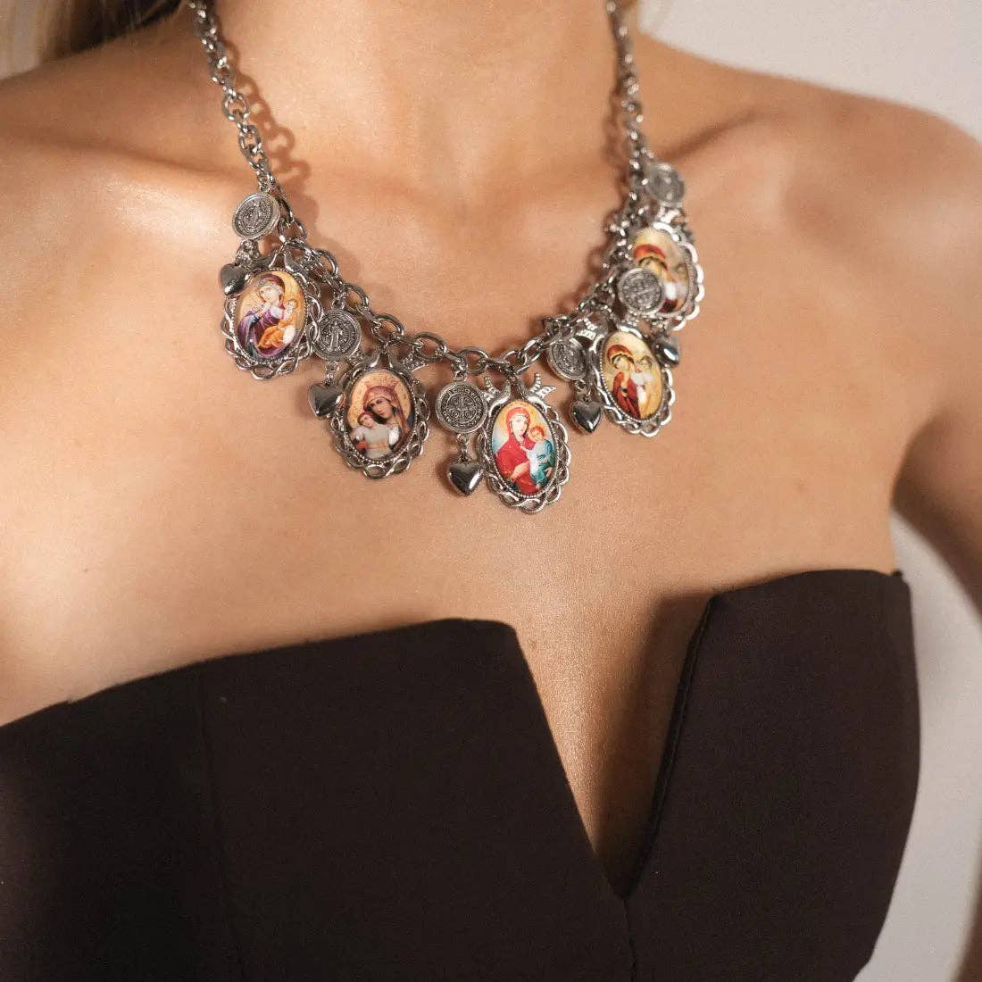 Catholic Silver Pendants, Religious Necklace