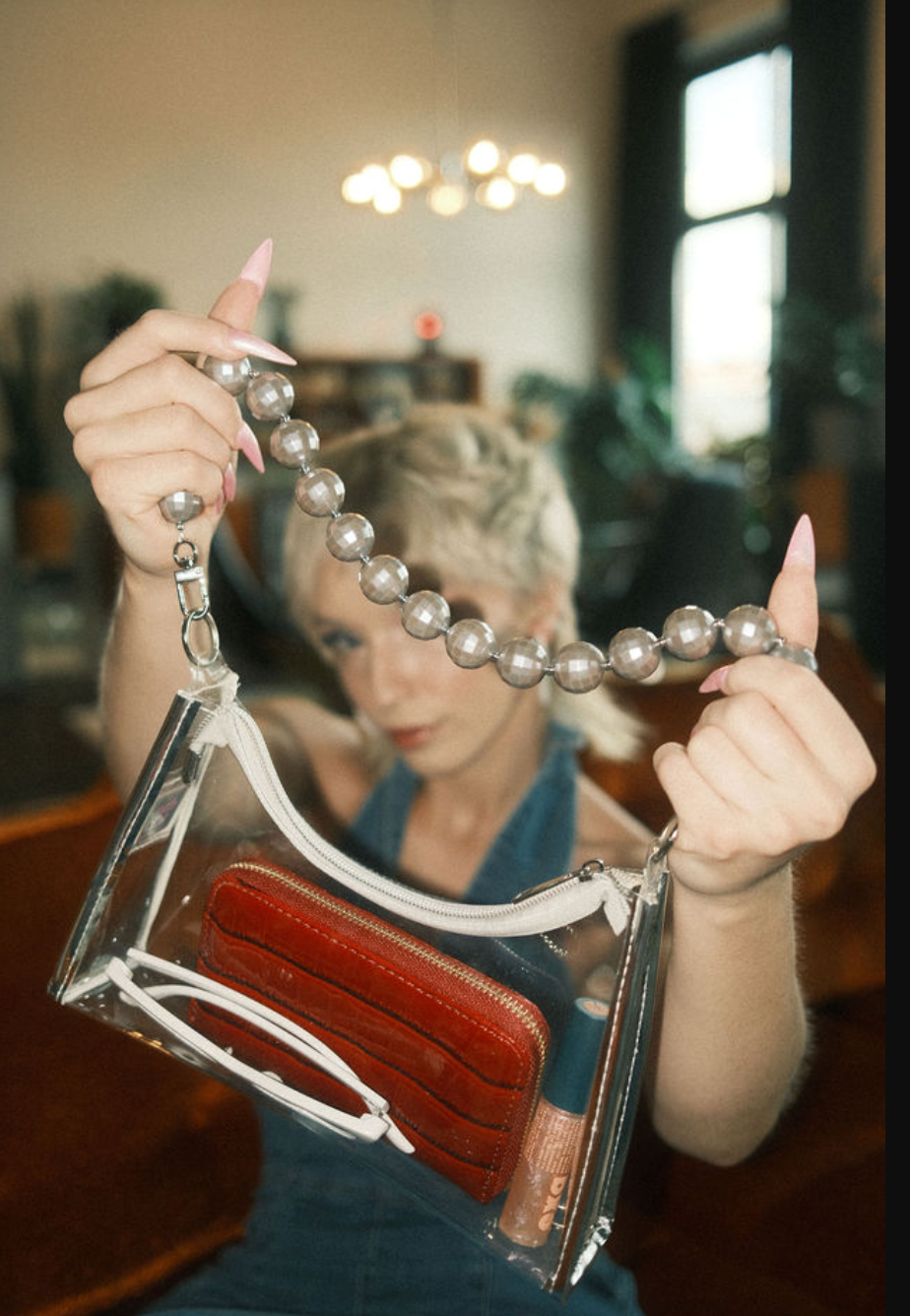 Silver Disco Clear Bag