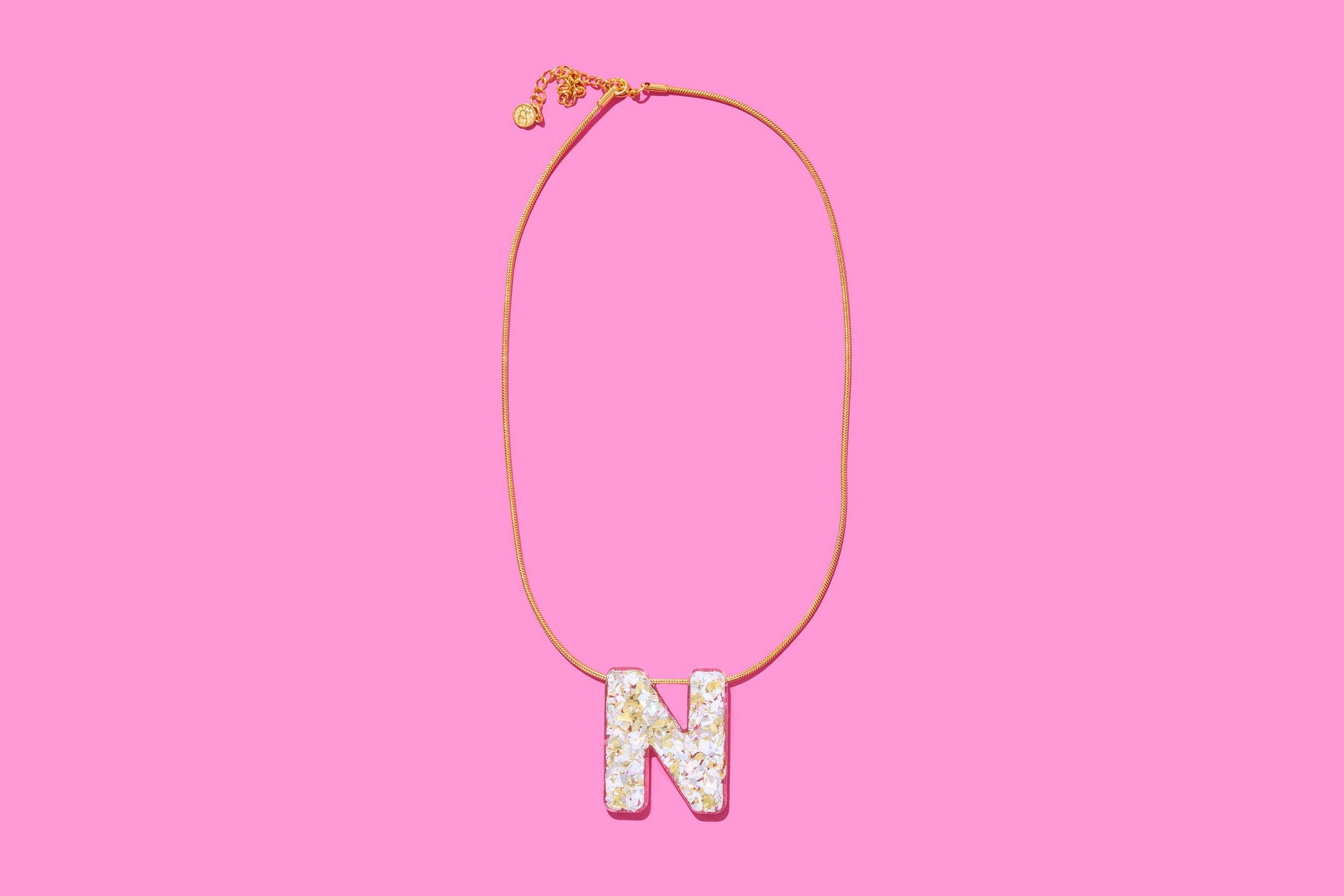 Chain Necklace - Letters - Pearl Confetti