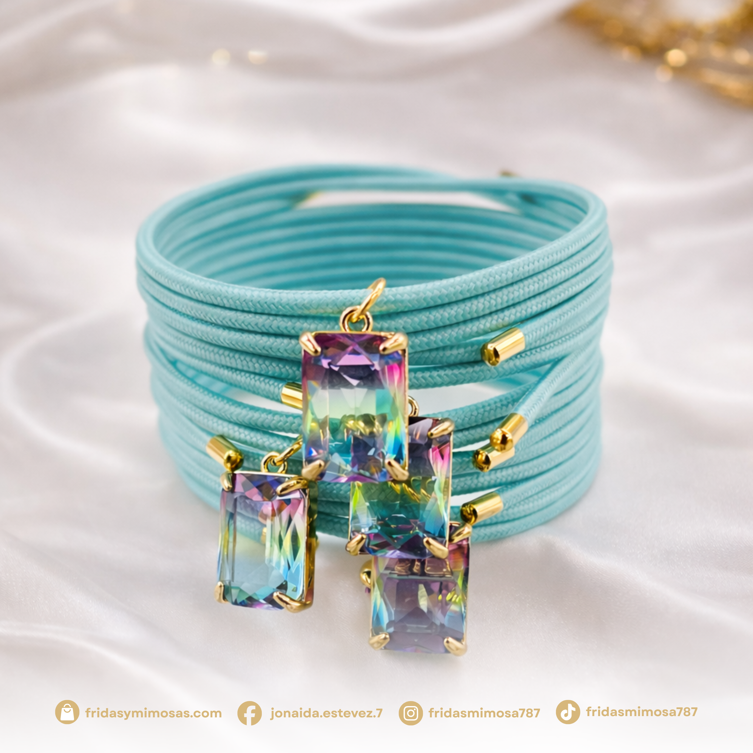 Cristal Checo Squared Dual Magnetic Necklace/Bracelet