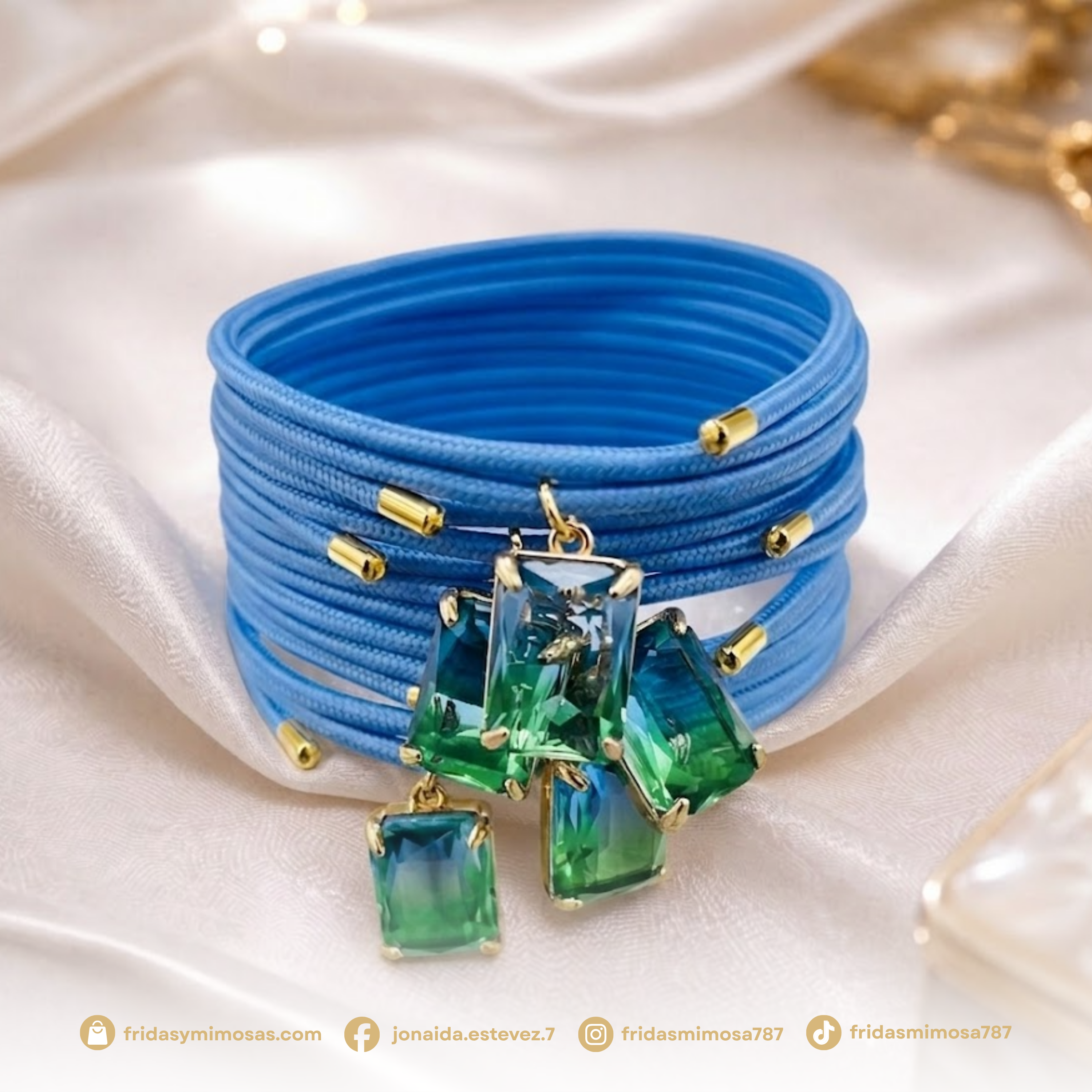 Cristal Checo Squared Dual Magnetic Necklace/Bracelet