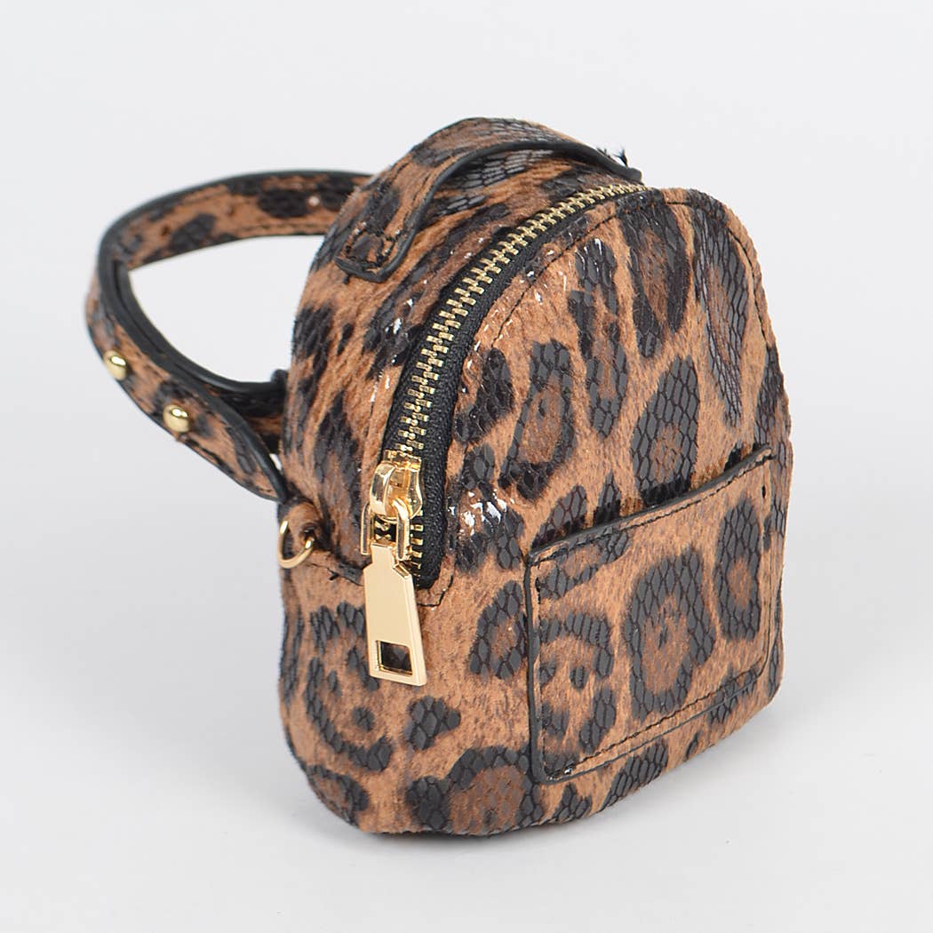 Leopard Mini Wrist Bag W/Crossbody Chain