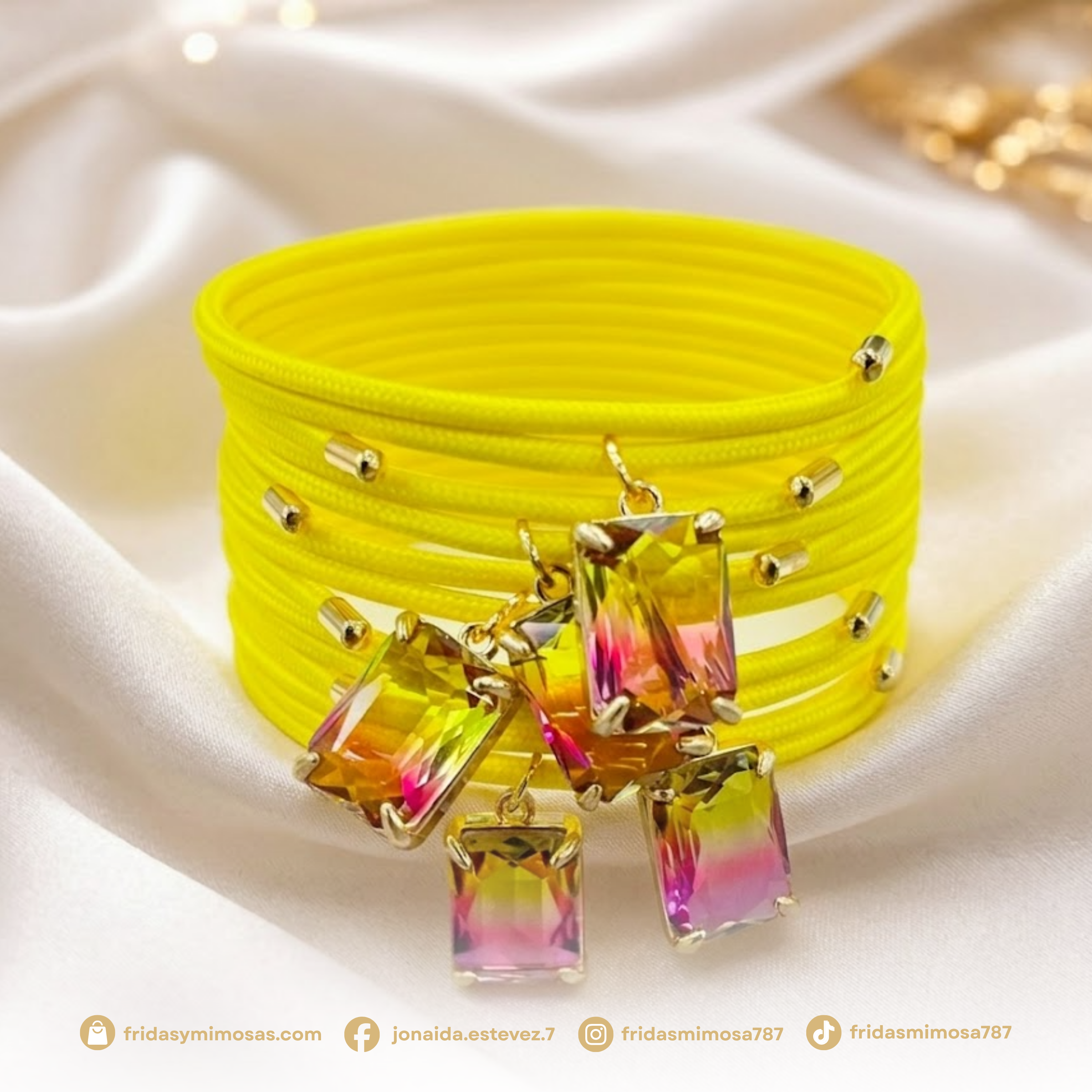 Cristal Checo Squared Dual Magnetic Necklace/Bracelet