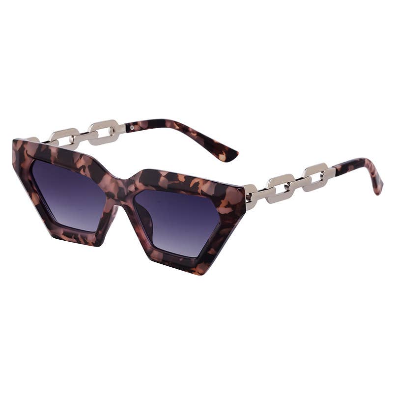 Cat-eye fashion chain small frame sunglasses