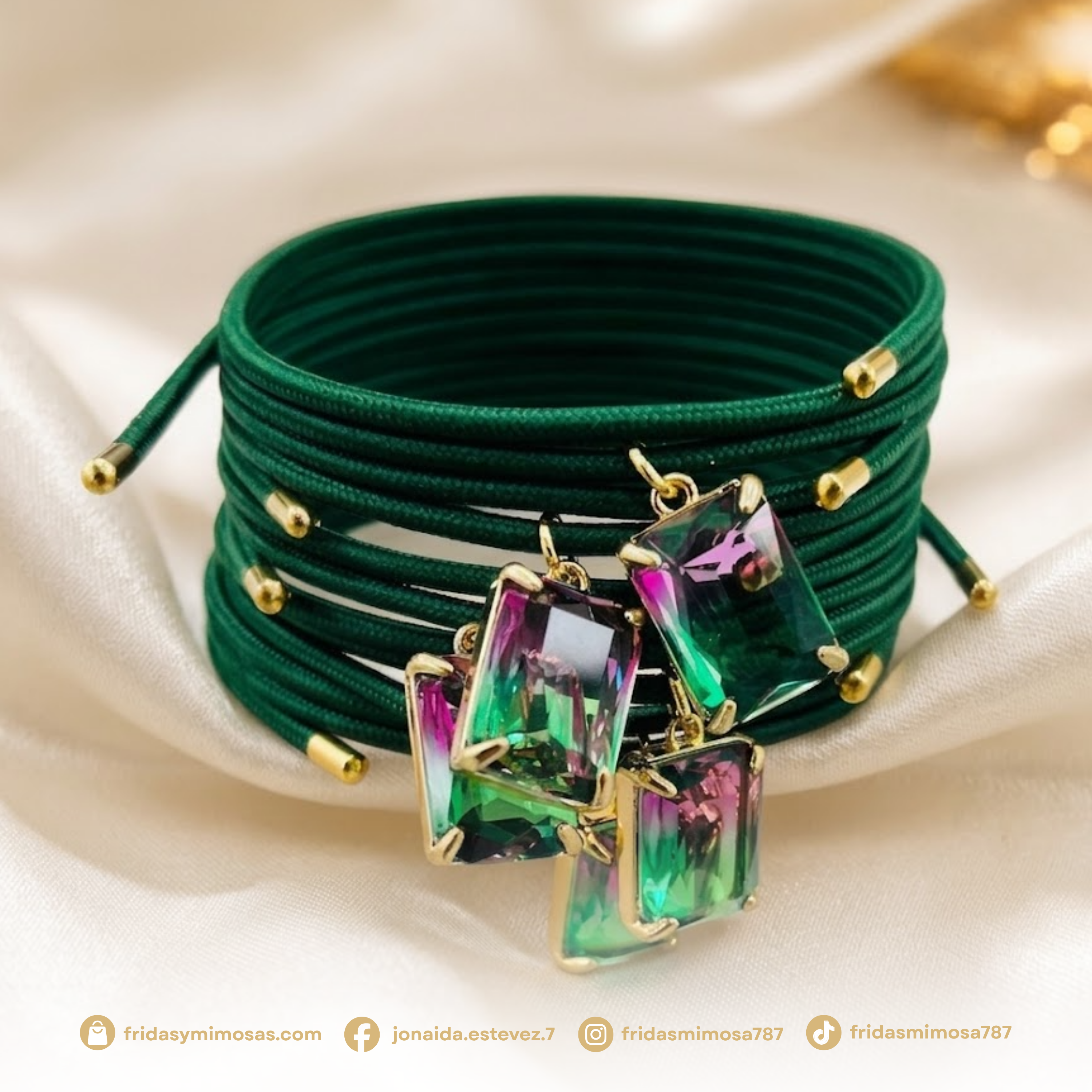 Cristal Checo Squared Dual Magnetic Necklace/Bracelet