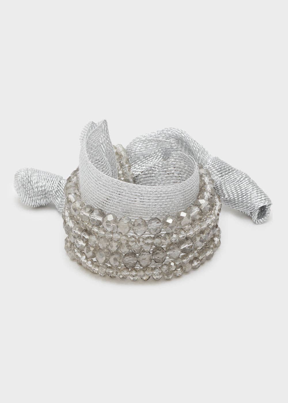 SIRIO FABRIC BRACELET + BEADS GOLD - N61