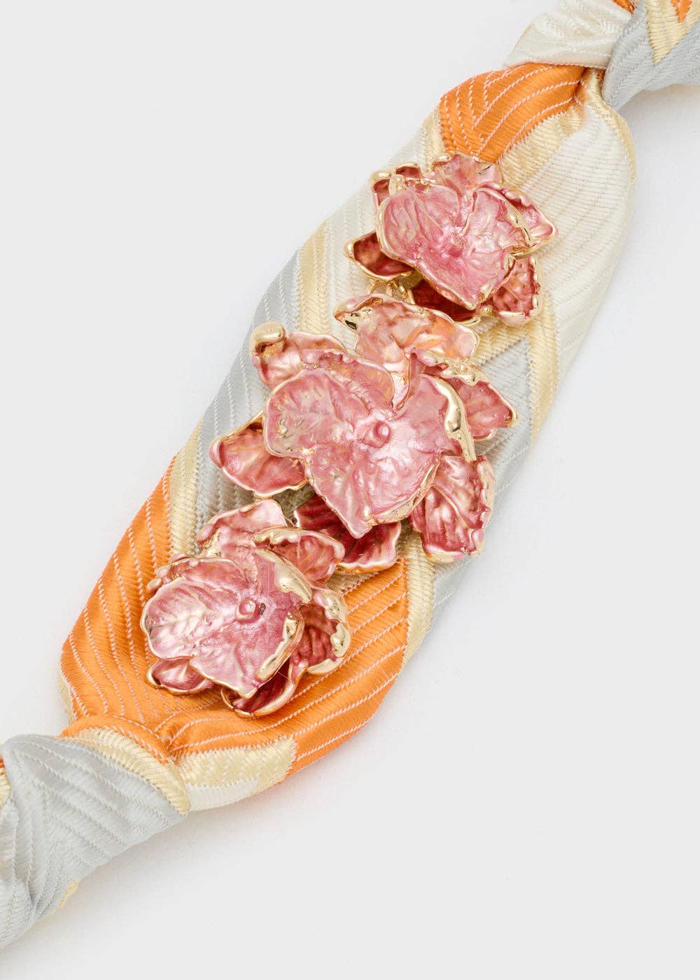 FABRIC BRACELET WITH PINK FLOWERS - N59