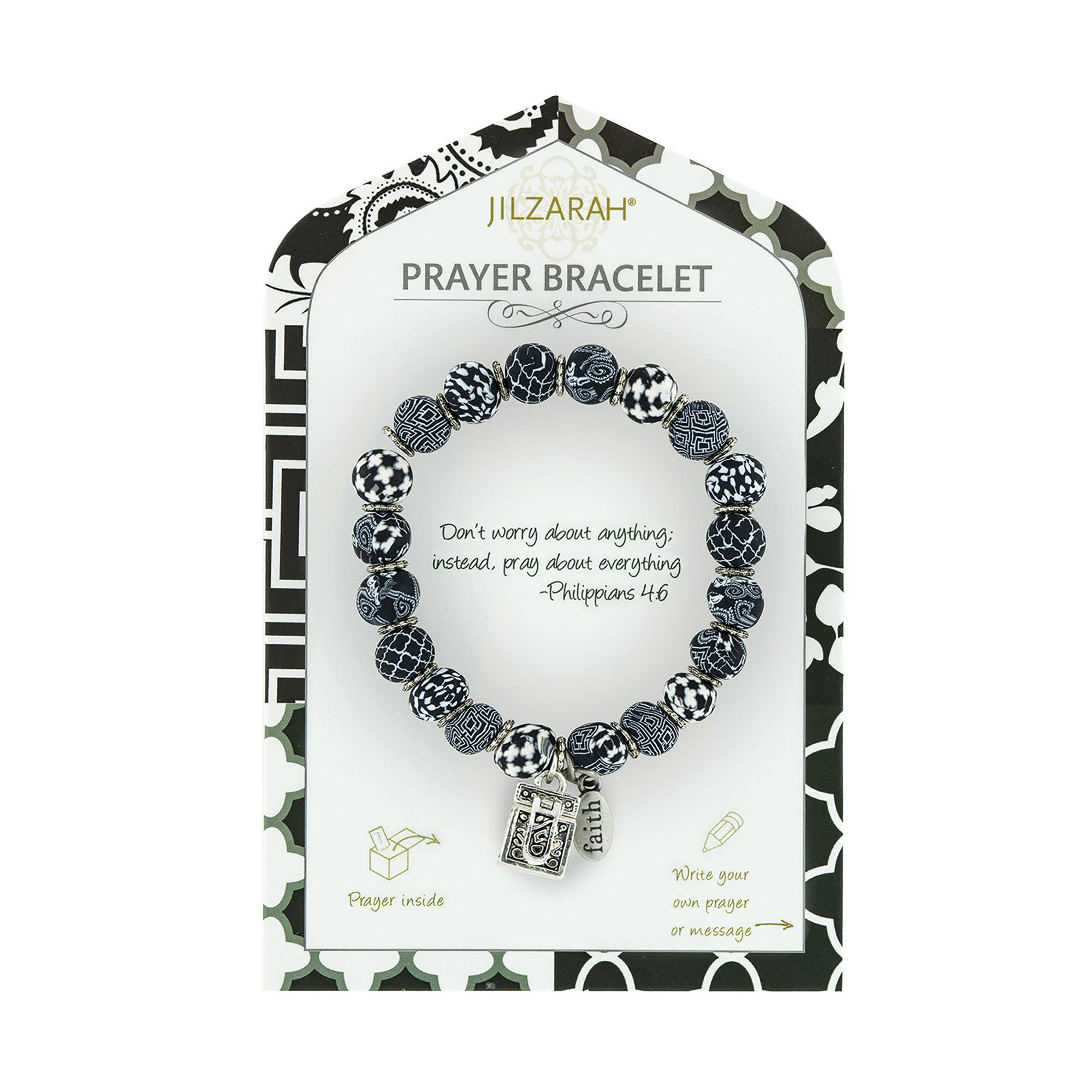 Black White Prayer Bracelet