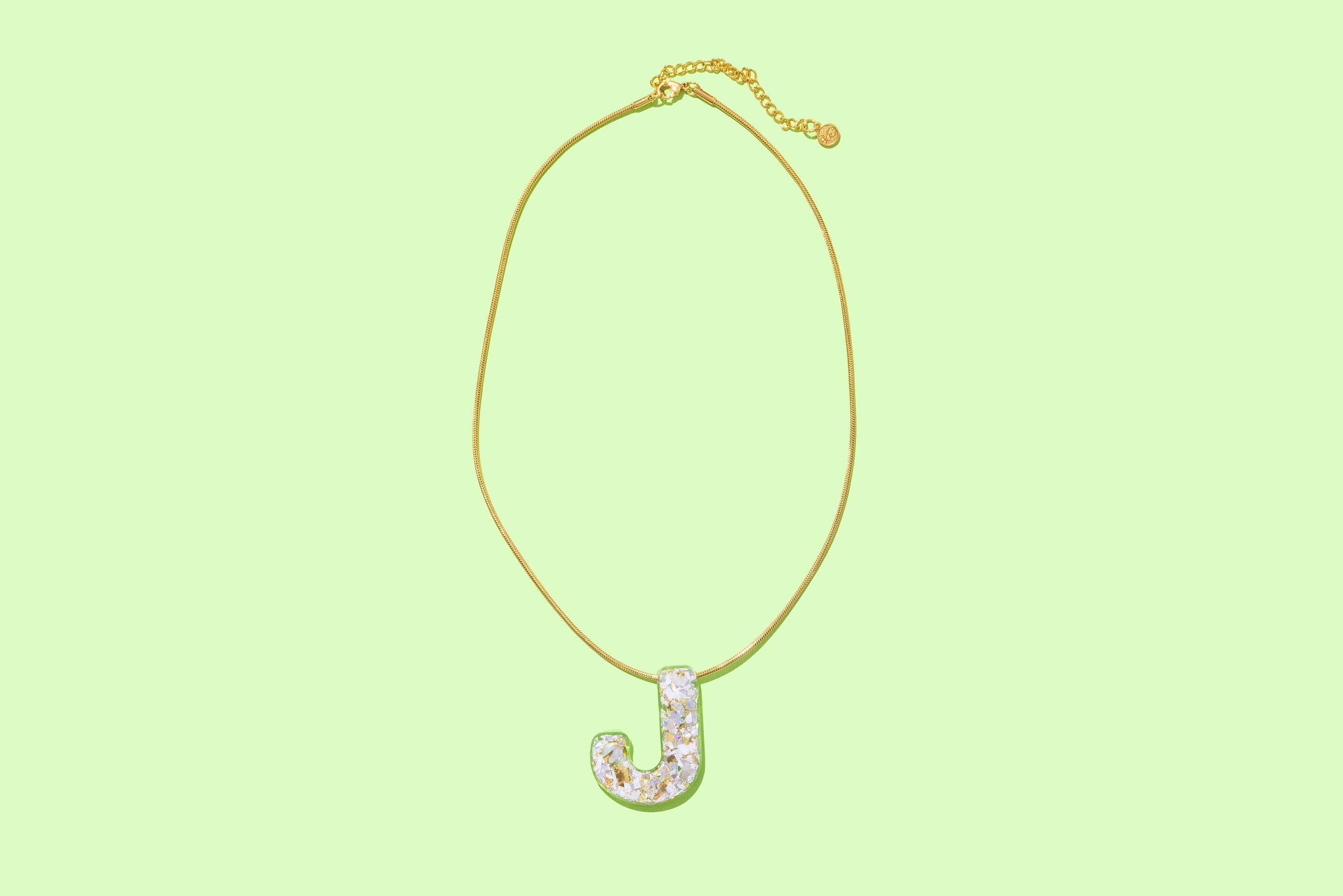 Chain Necklace - Letters - Pearl Confetti