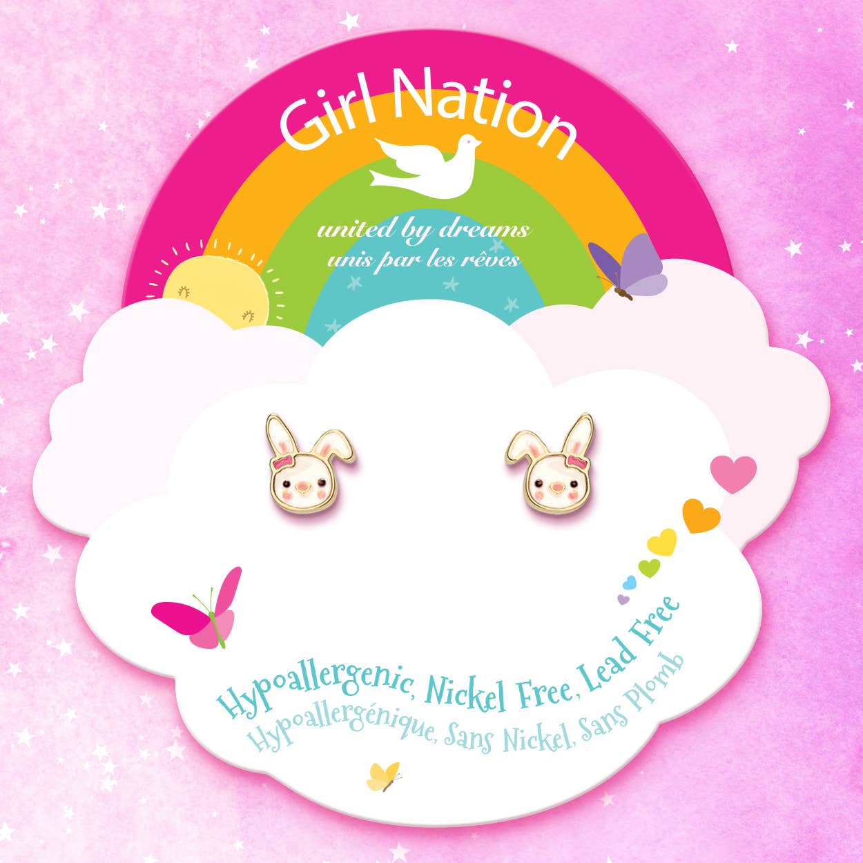 Bouncy Bunny | Cutie Stud Earrings for Girls