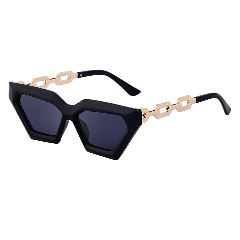 Cat-eye fashion chain small frame sunglasses