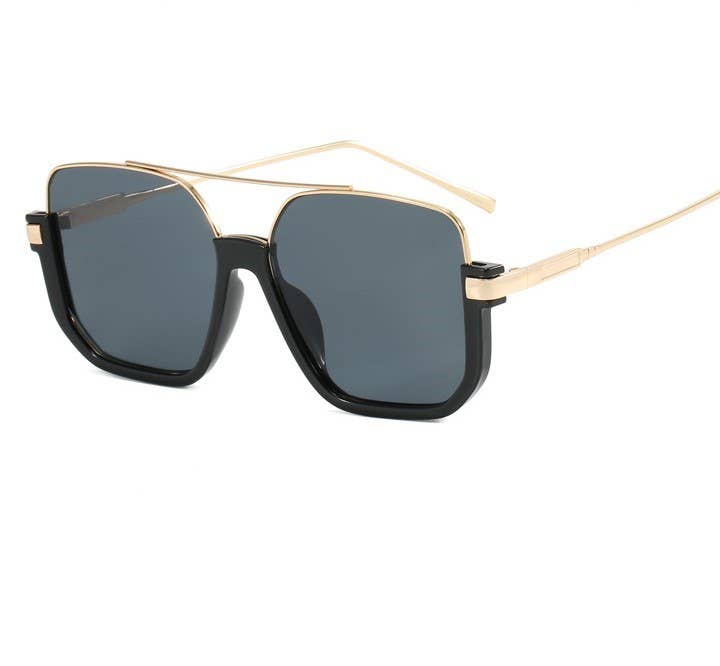 Double beam big frame new retro personality sunglasses