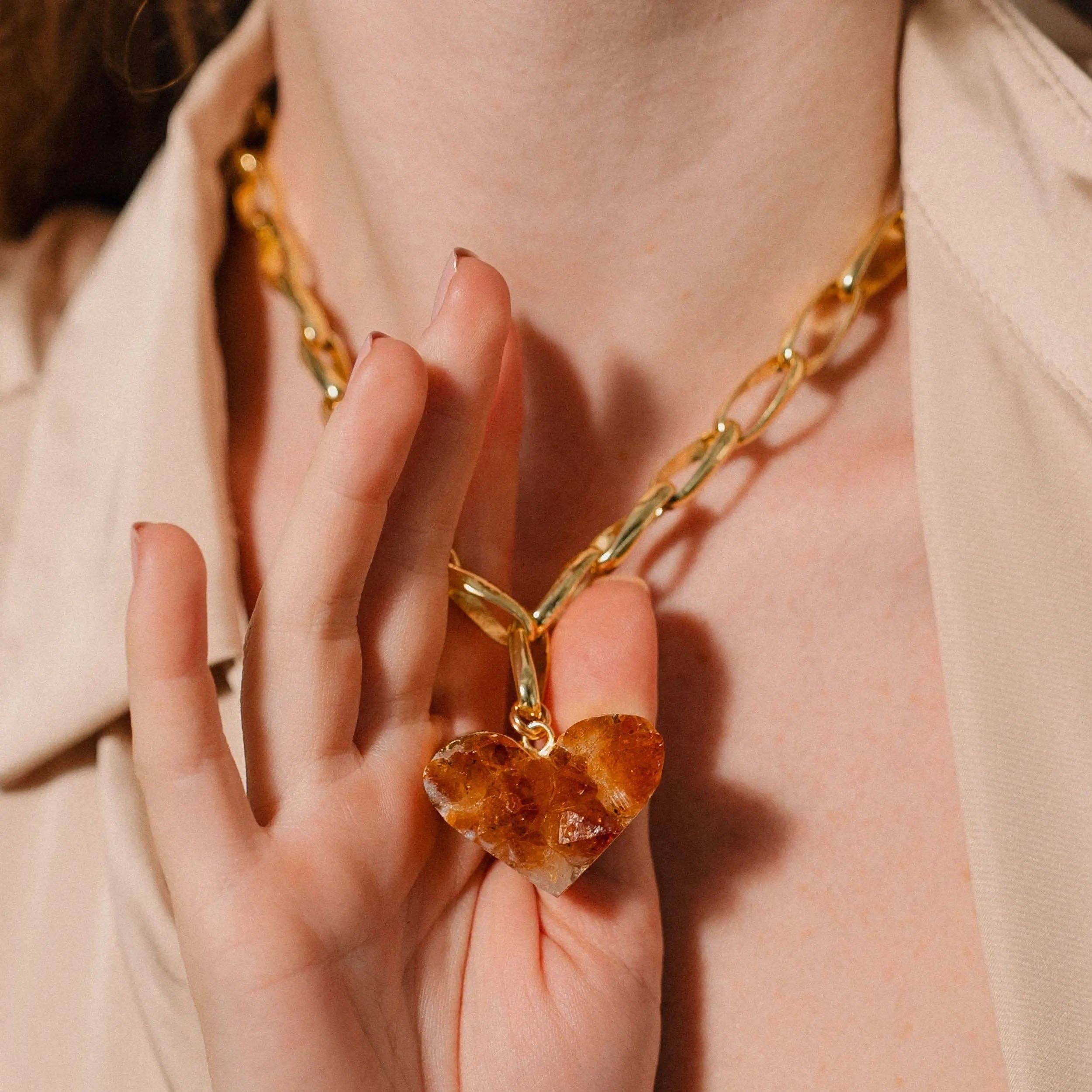 Citrine Heart Necklace