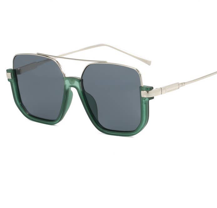 Double beam big frame new retro personality sunglasses