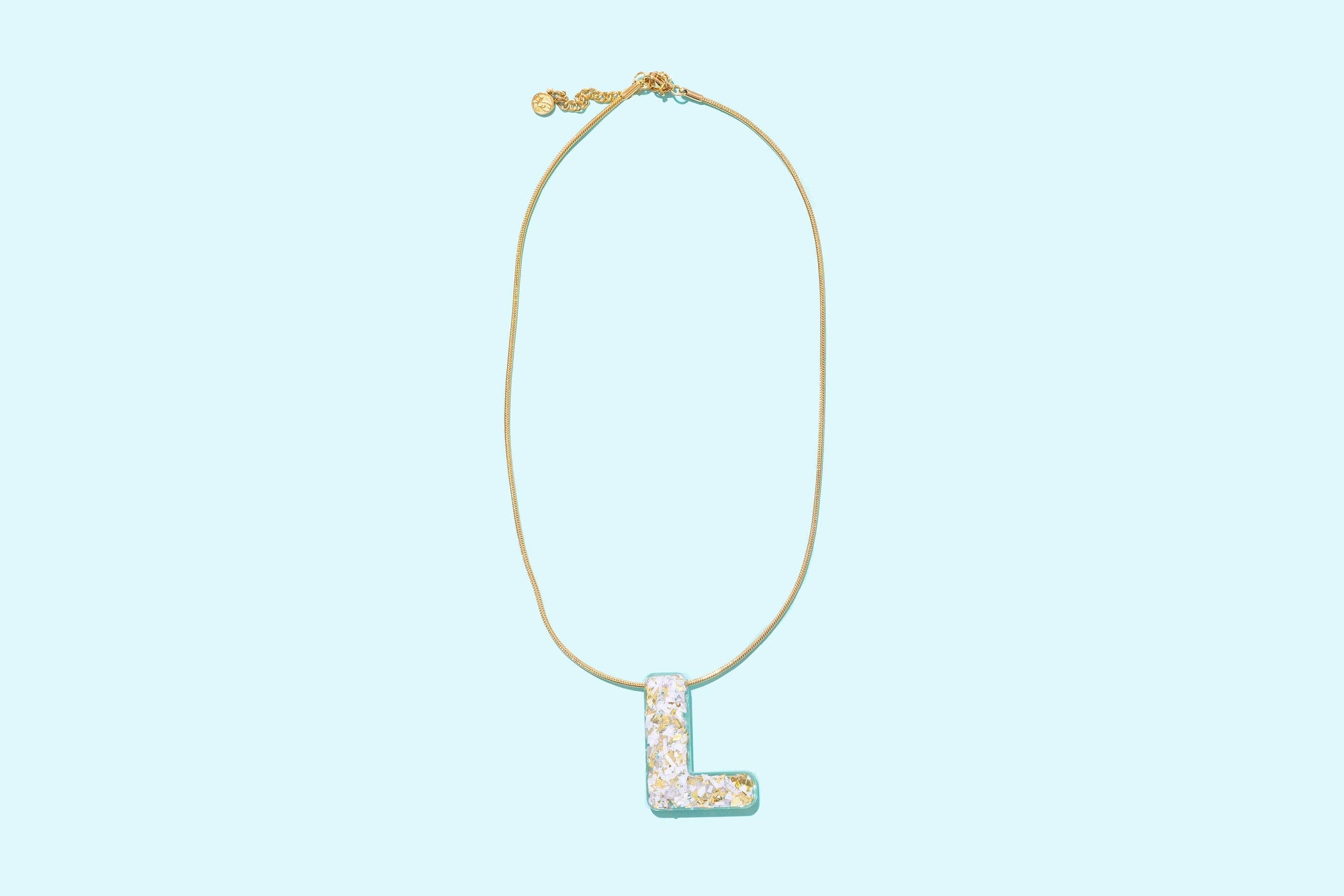 Chain Necklace - Letters - Pearl Confetti