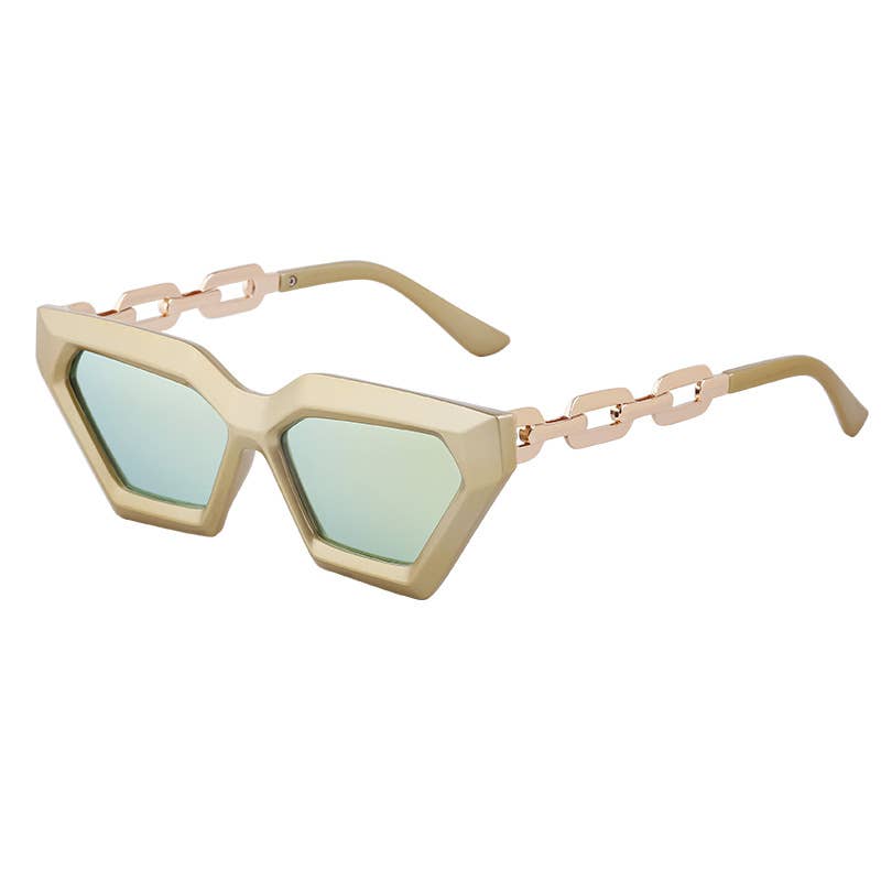Cat-eye fashion chain small frame sunglasses