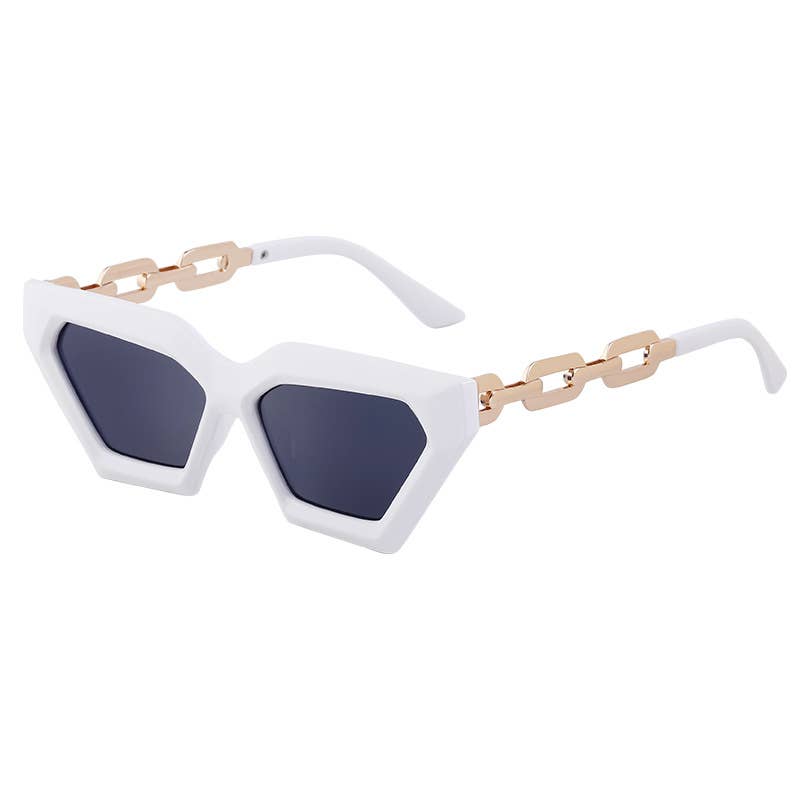 Cat-eye fashion chain small frame sunglasses