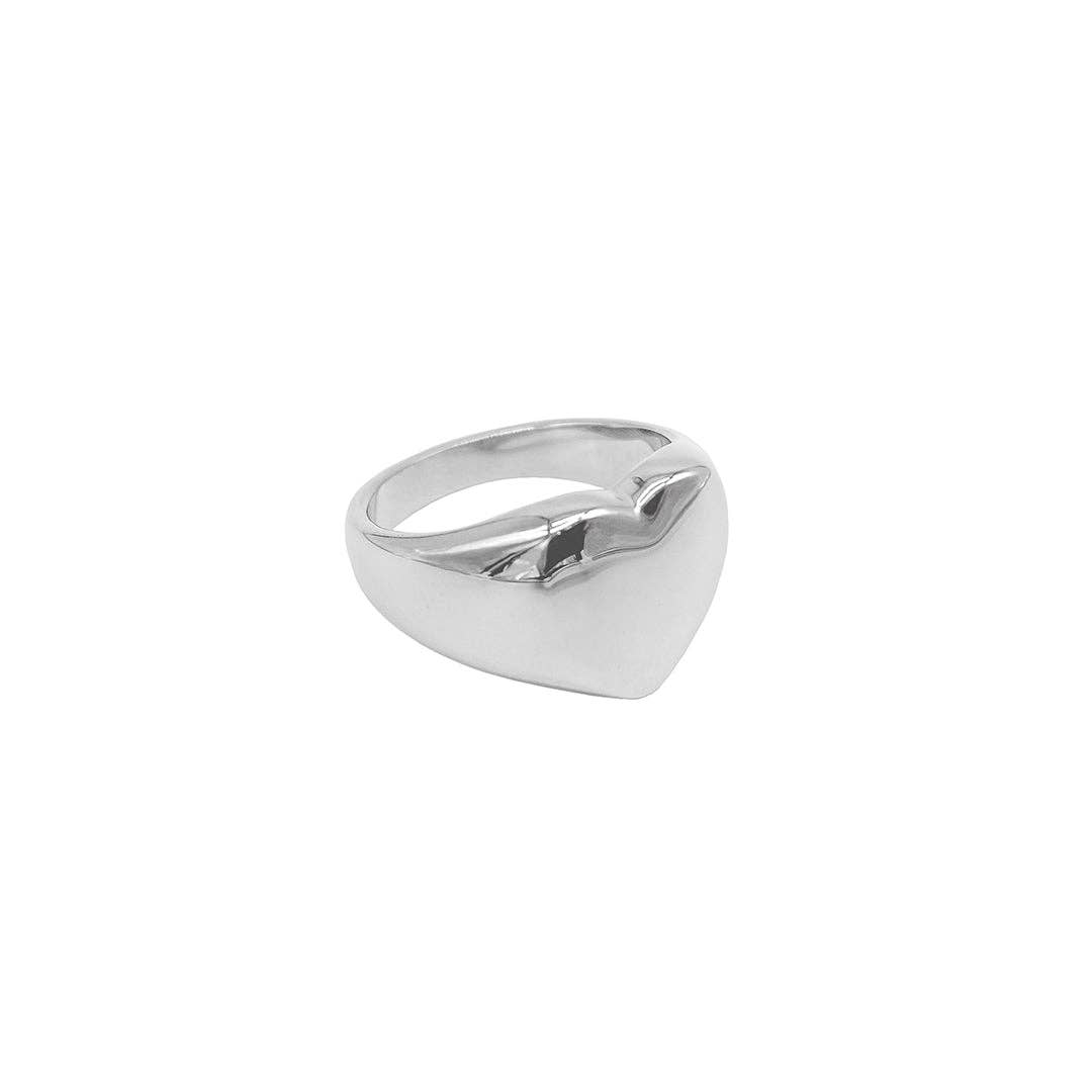 Heart Signet Ring silver