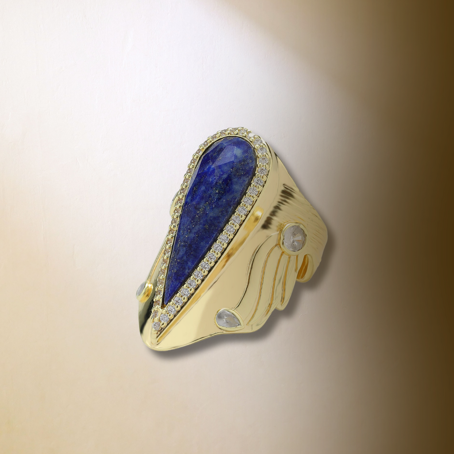 Anillo de piedra preciosa con figura-Adjustable Ring