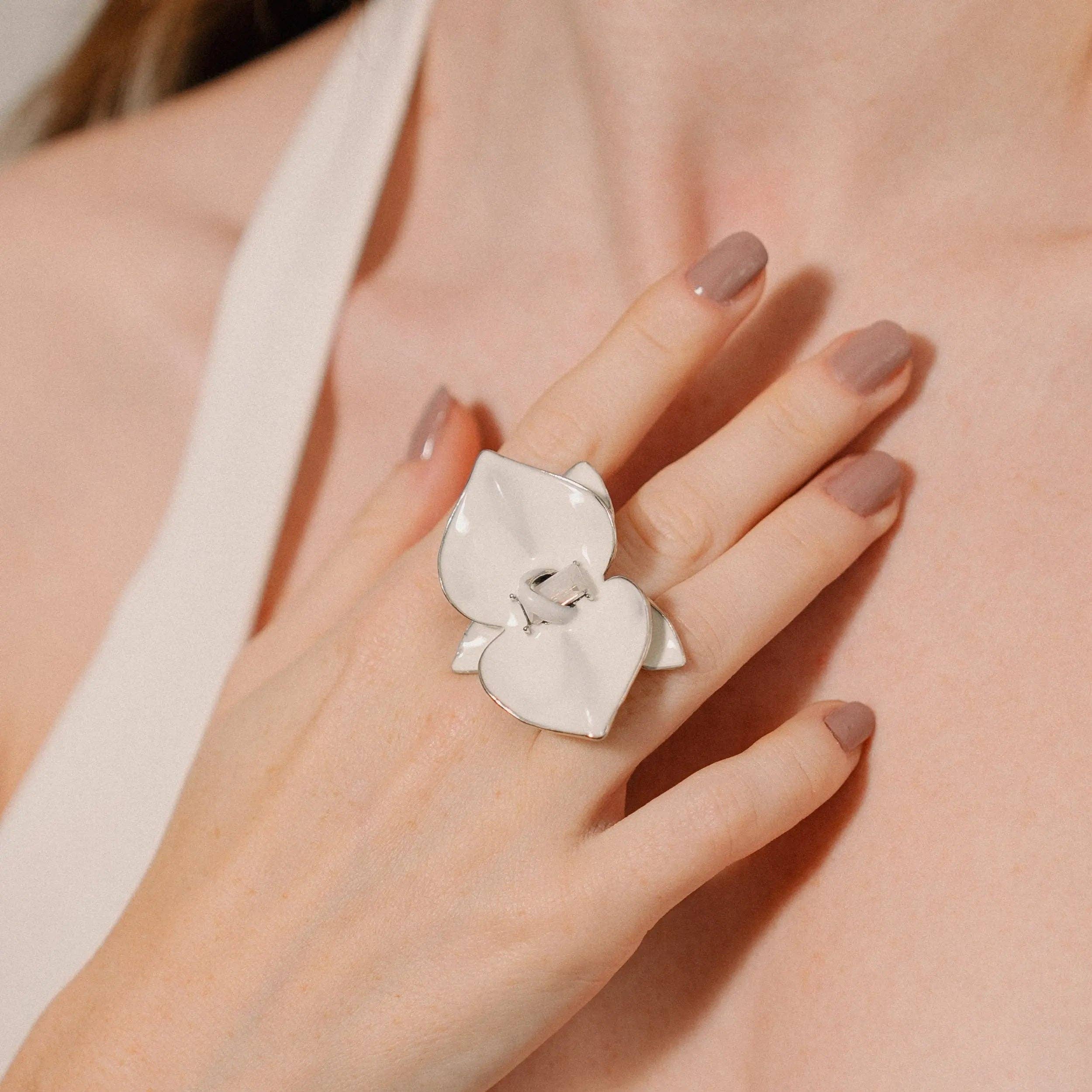 Anillo de Flores, Anillo de Orquídea, Joyería Contemporánea