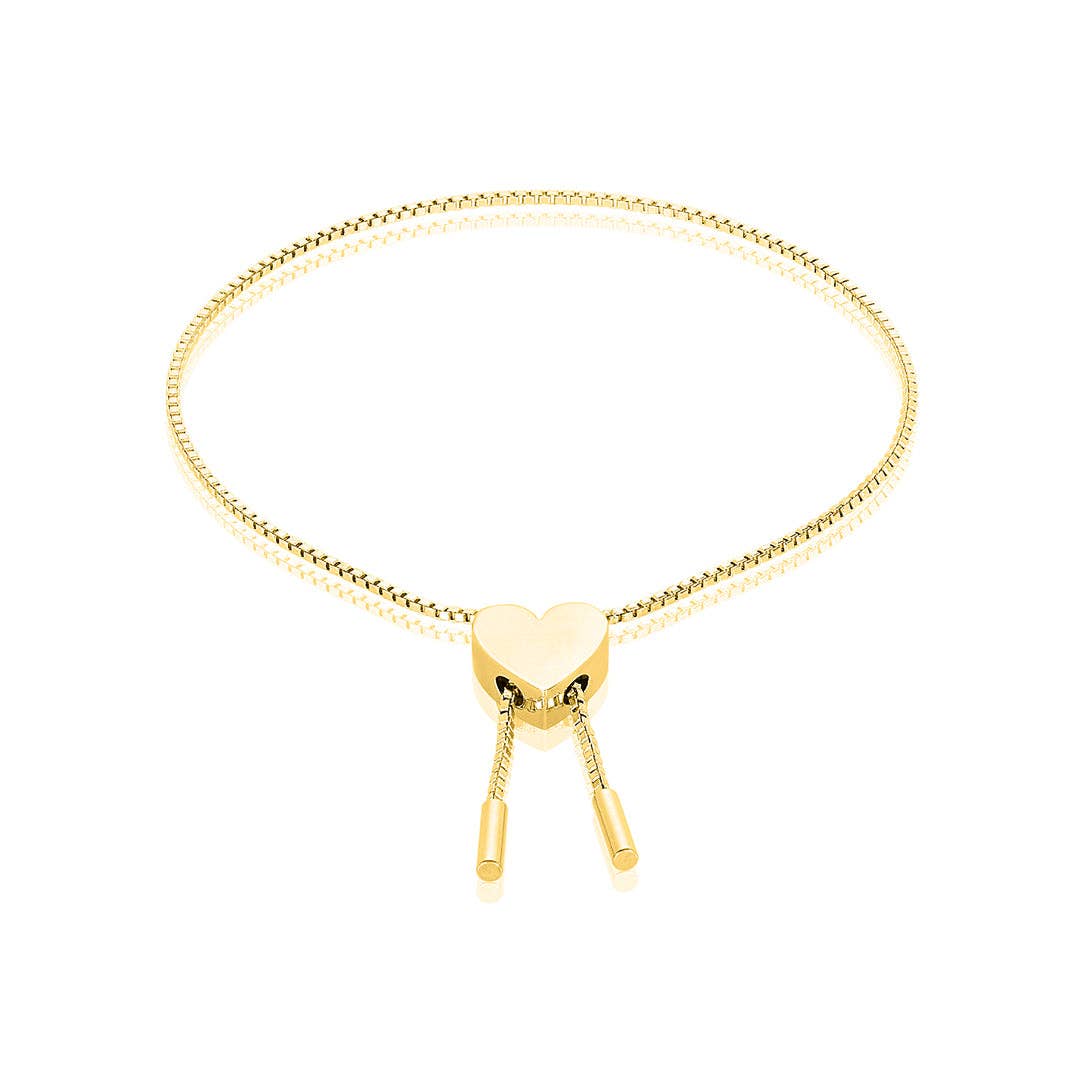 Heart Bolo Bracelet silver gold