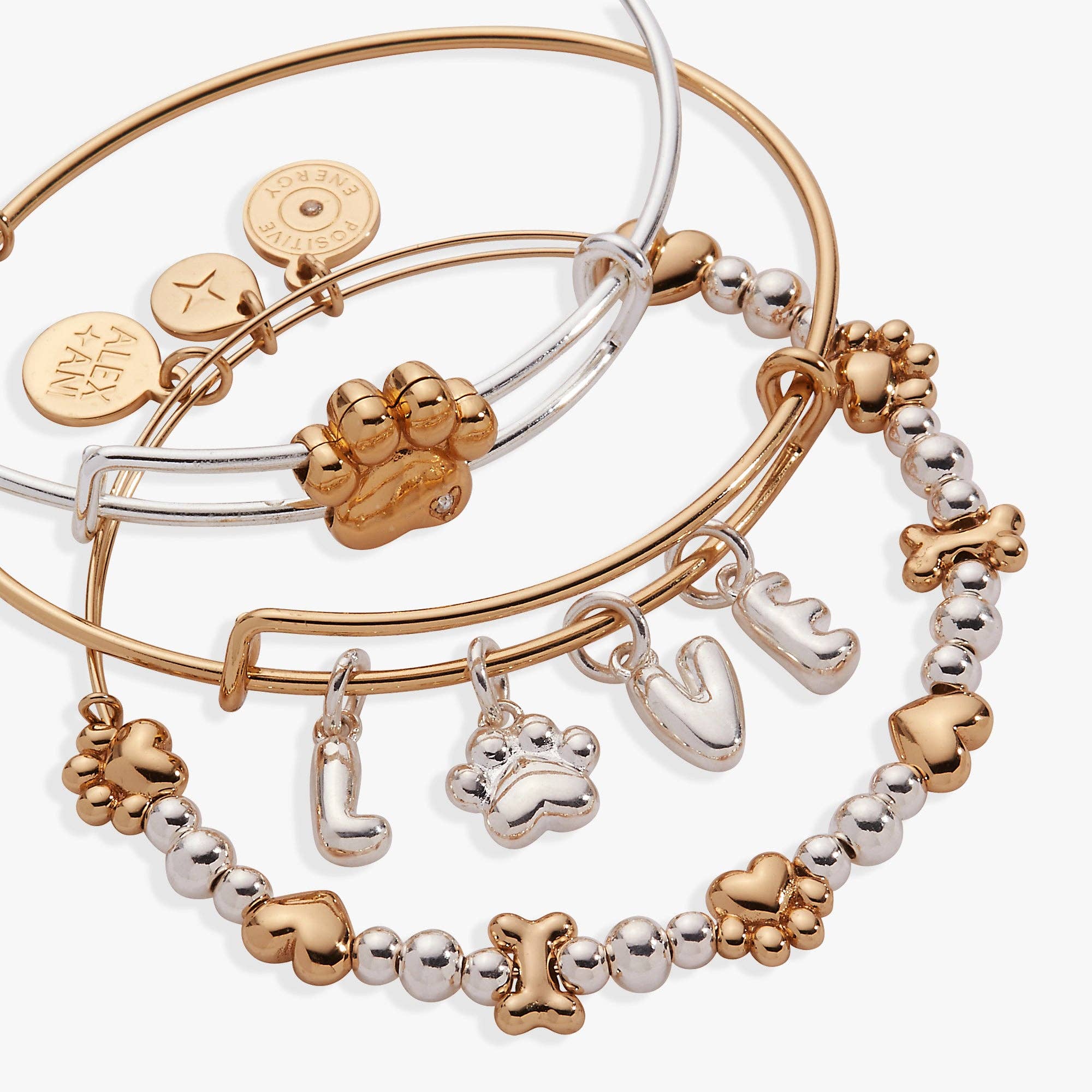 Puppy Love Beaded Bangle Set of 3