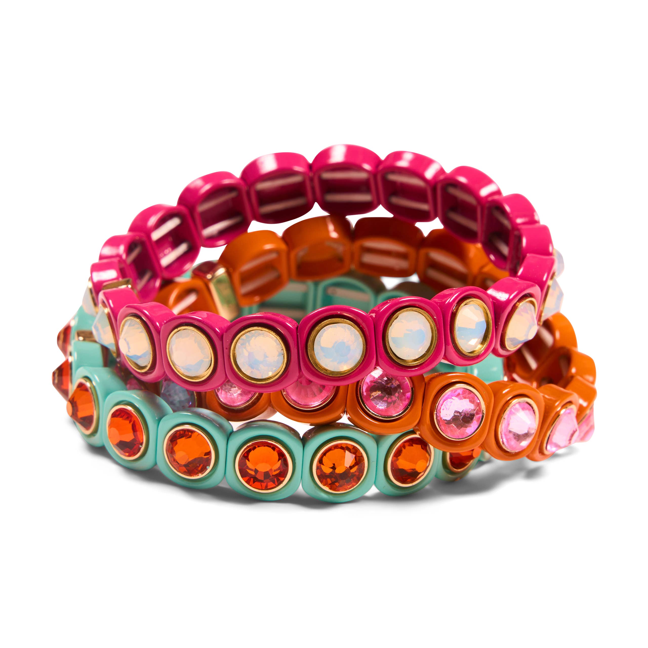 Aspen Jewel Bracelet Pink Orange & Blue Assortment