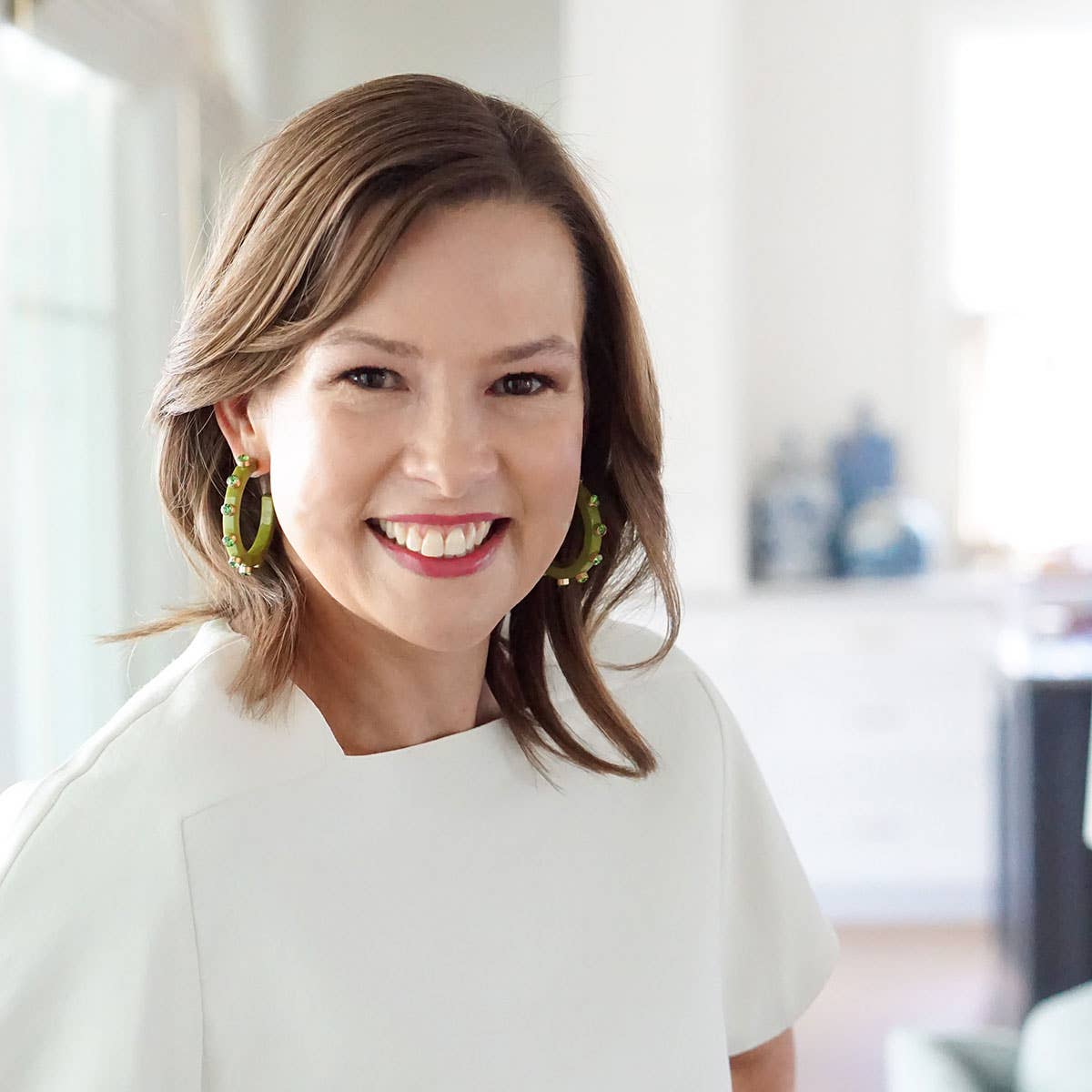 Renee Resin and Rhinestone Hoop Earrings