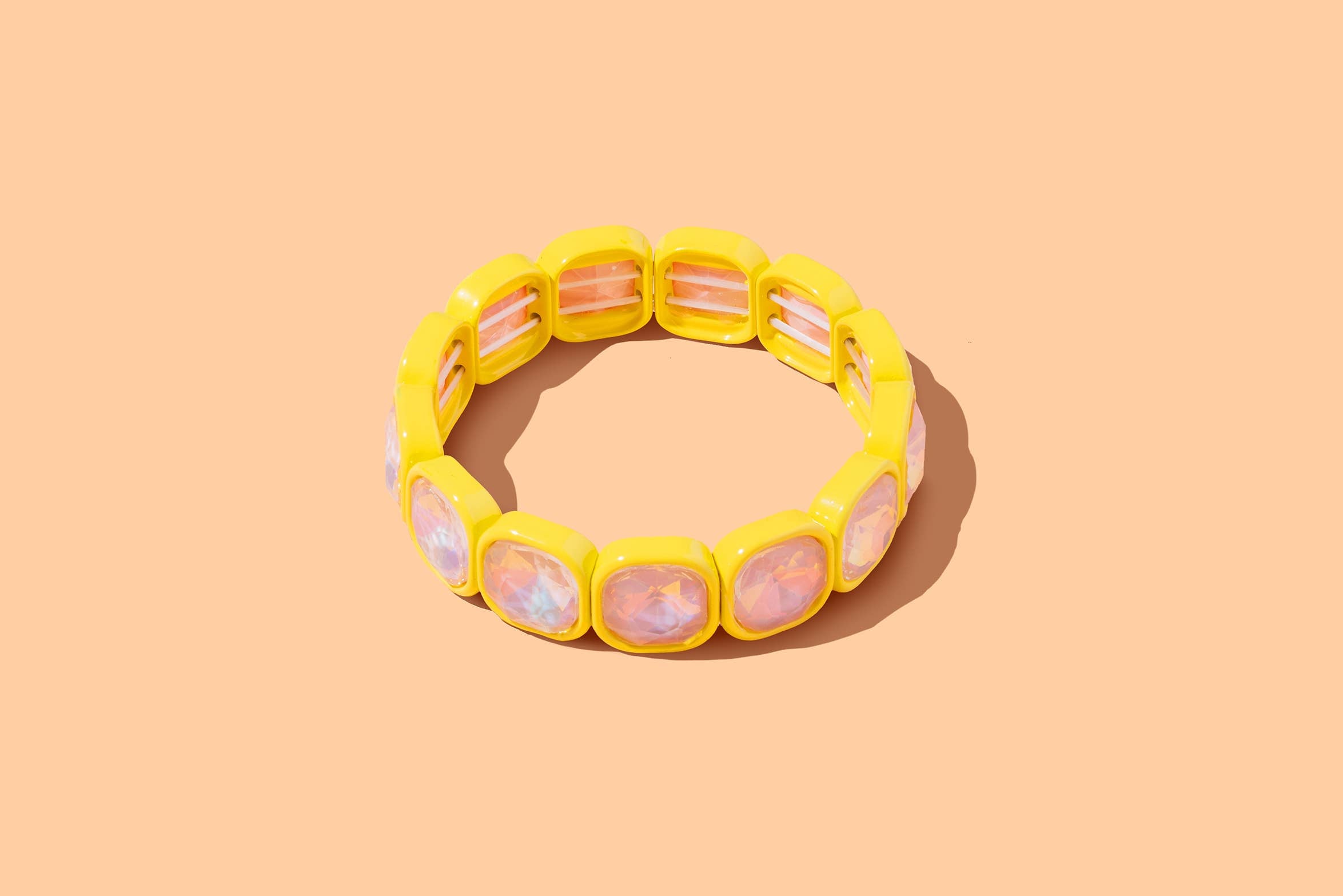 Enamel Stretch Bracelet - Large Stones - Elise