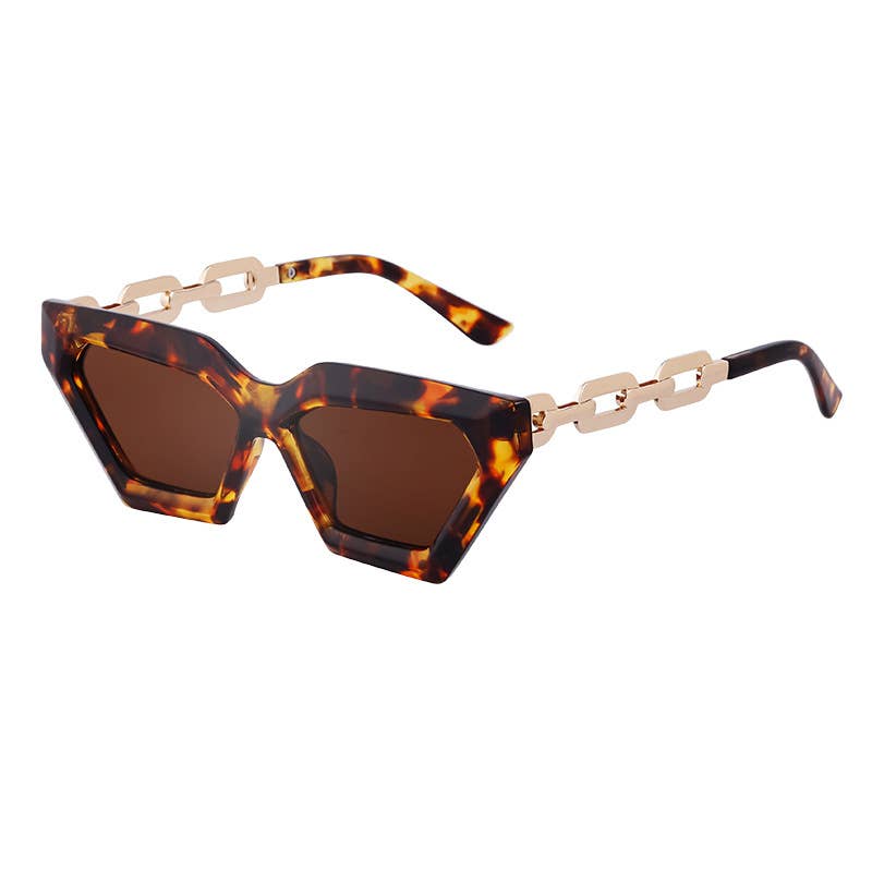 Cat-eye fashion chain small frame sunglasses