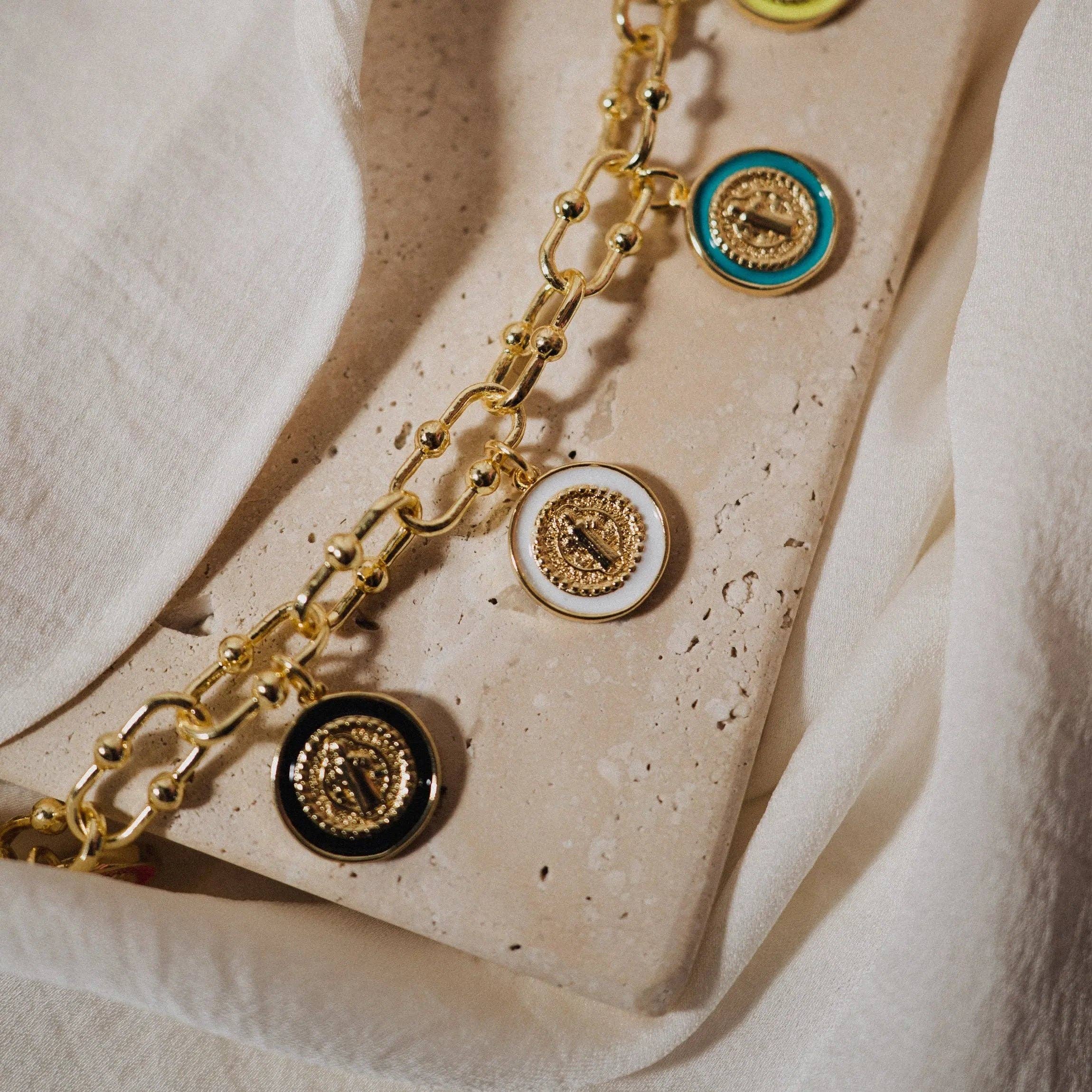 Catholic Necklace, Necklace with Colorful Charms