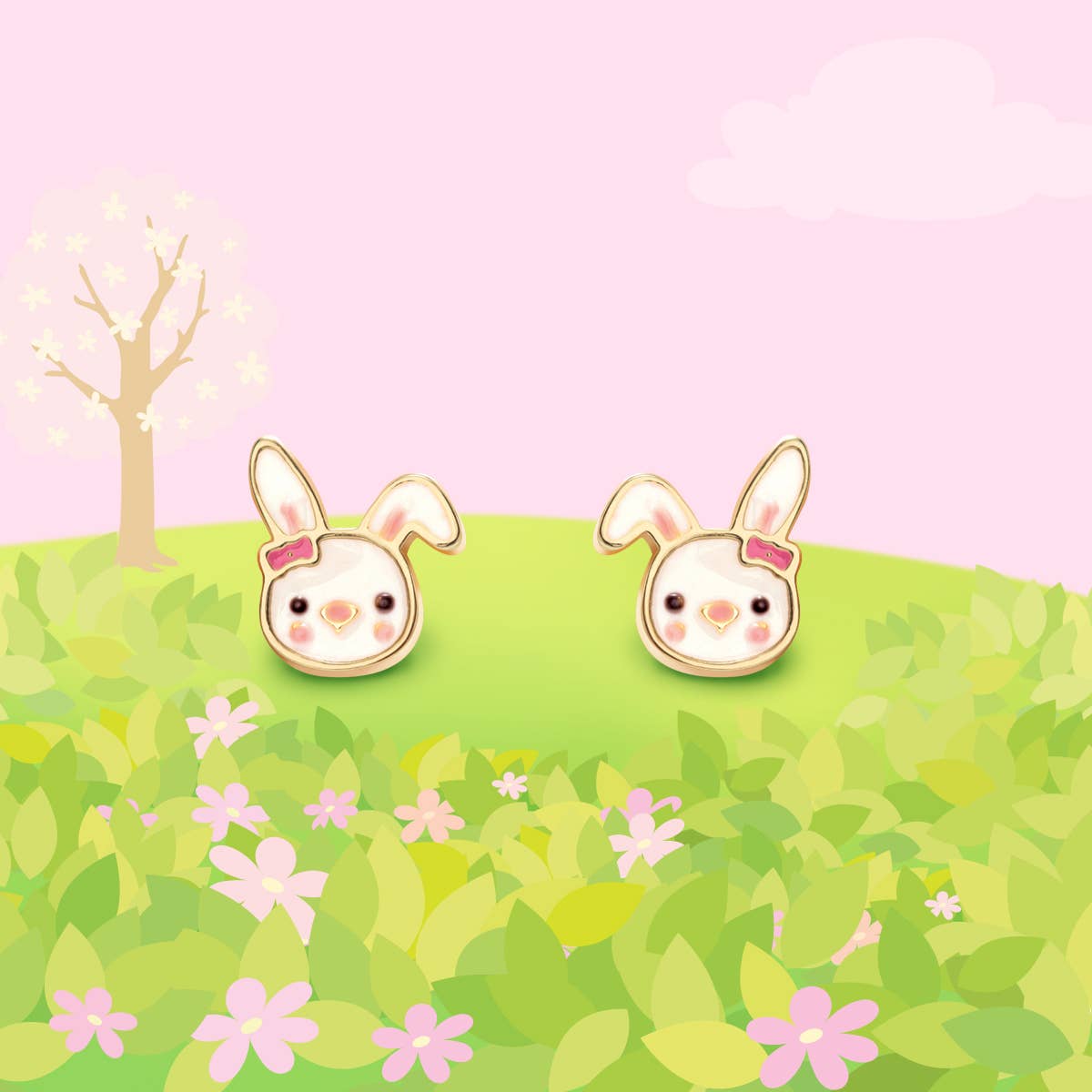 Bouncy Bunny | Cutie Stud Earrings for Girls