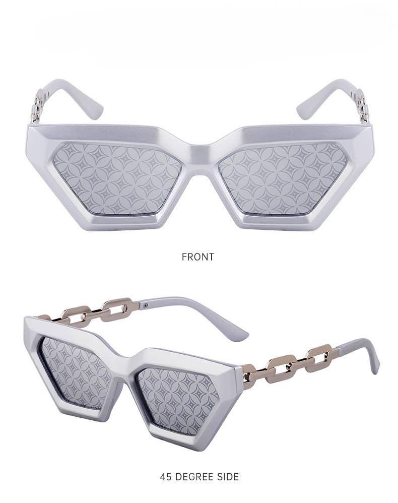 Cat-eye fashion chain small frame sunglasses