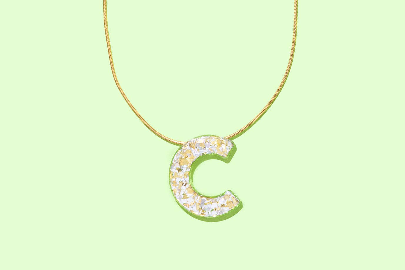 Chain Necklace - Letters - Pearl Confetti