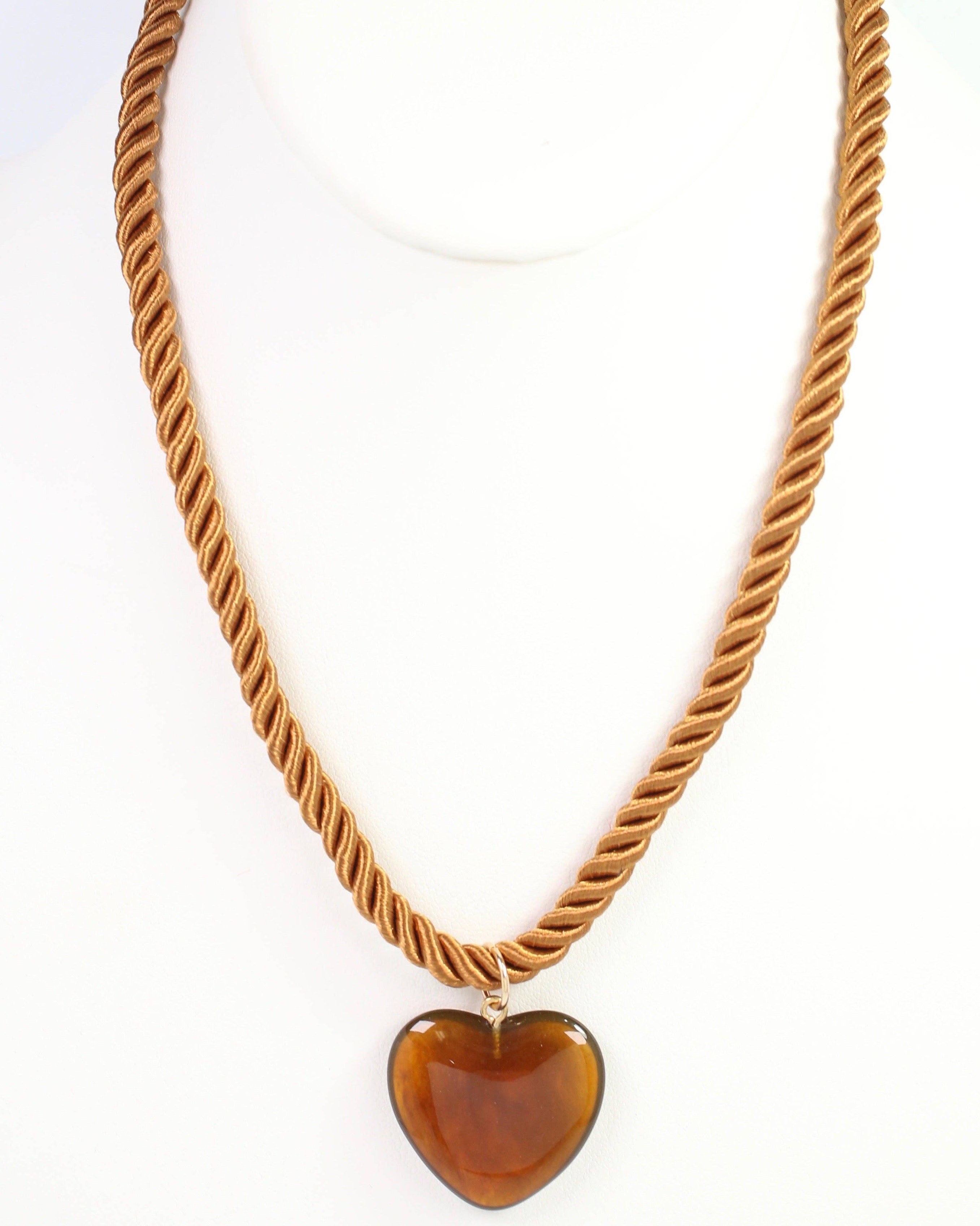 Hartford Corded Heart Pendant Necklace Tortoise