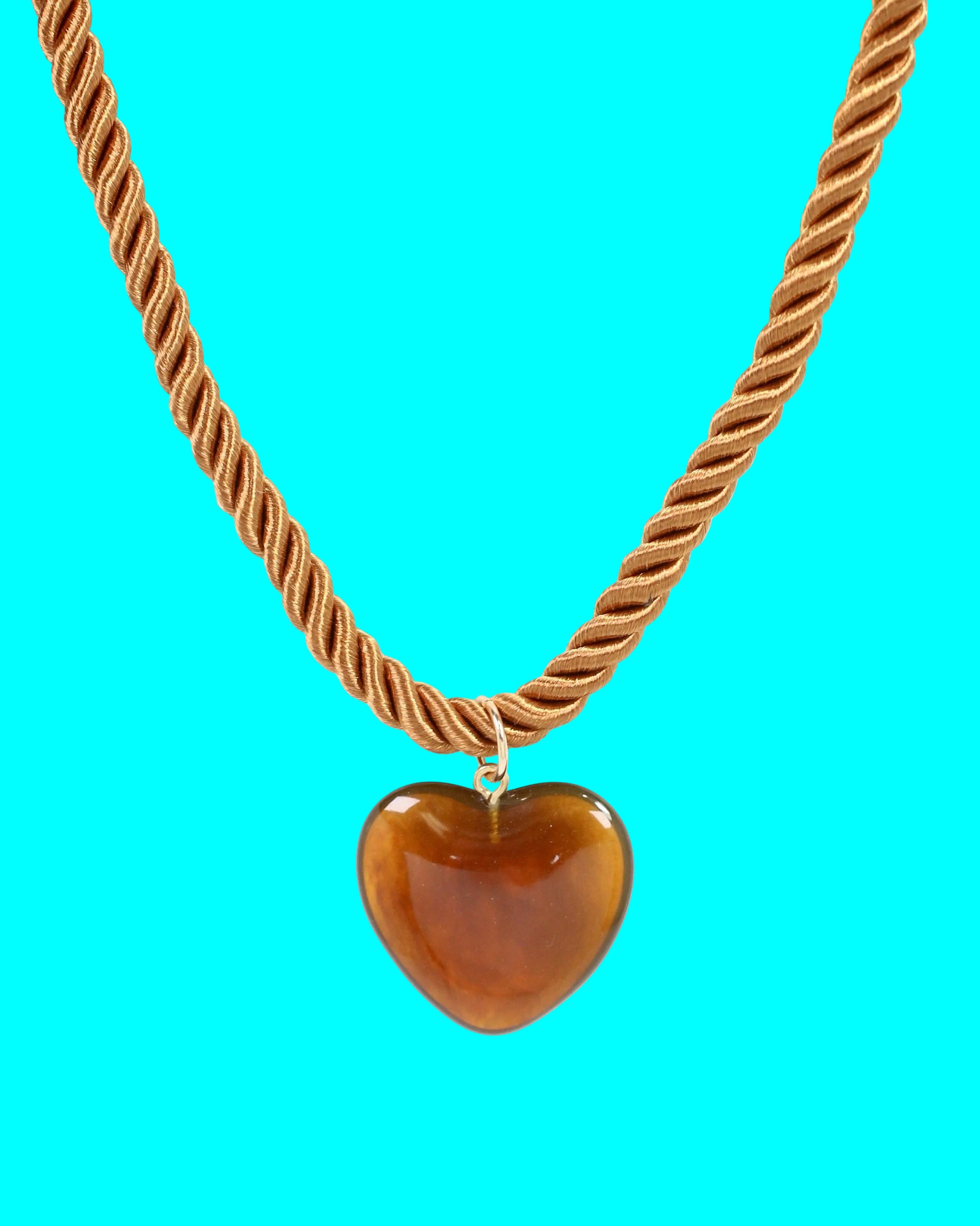 Hartford Corded Heart Pendant Necklace Tortoise