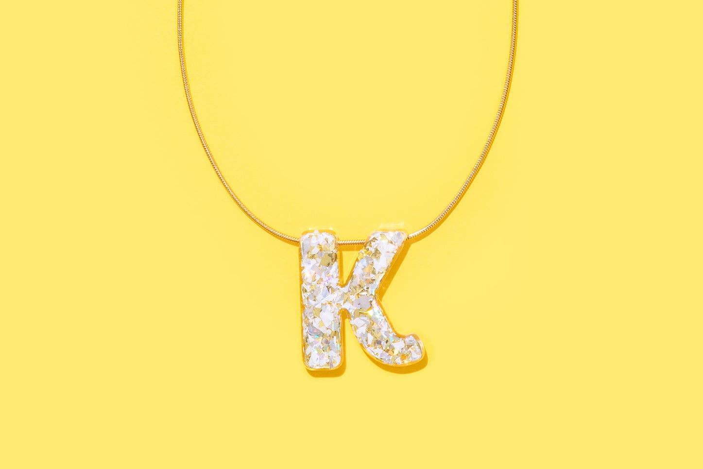 Chain Necklace - Letters - Pearl Confetti