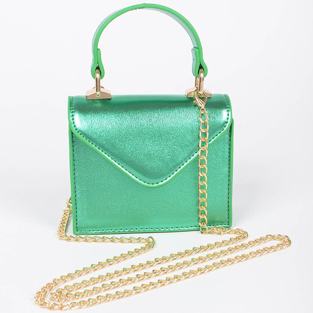Metallic Mini Top Handle Crossbody Bag