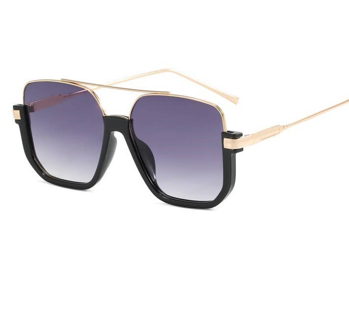 Double beam big frame new retro personality sunglasses