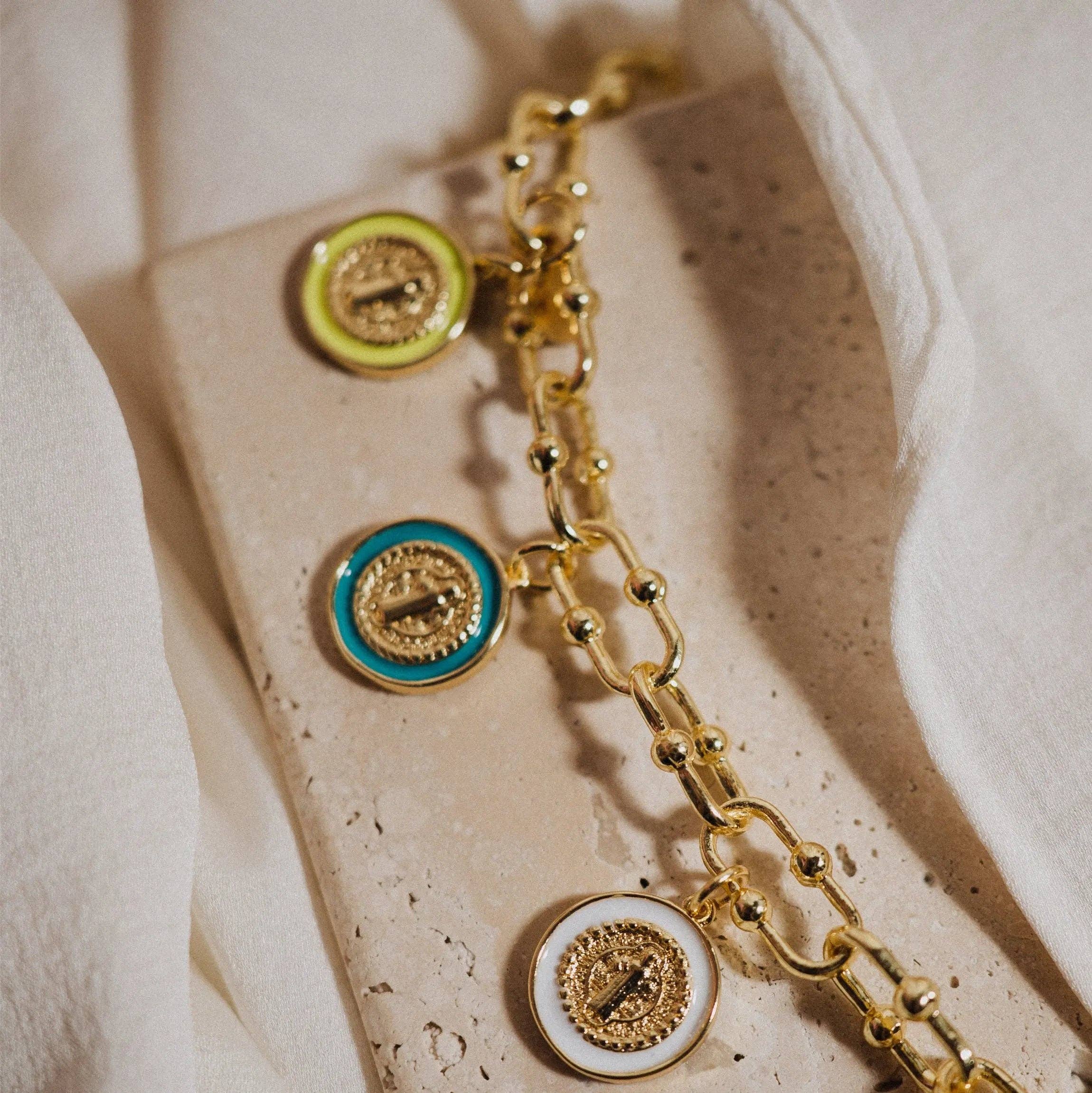 Catholic Necklace, Necklace with Colorful Charms