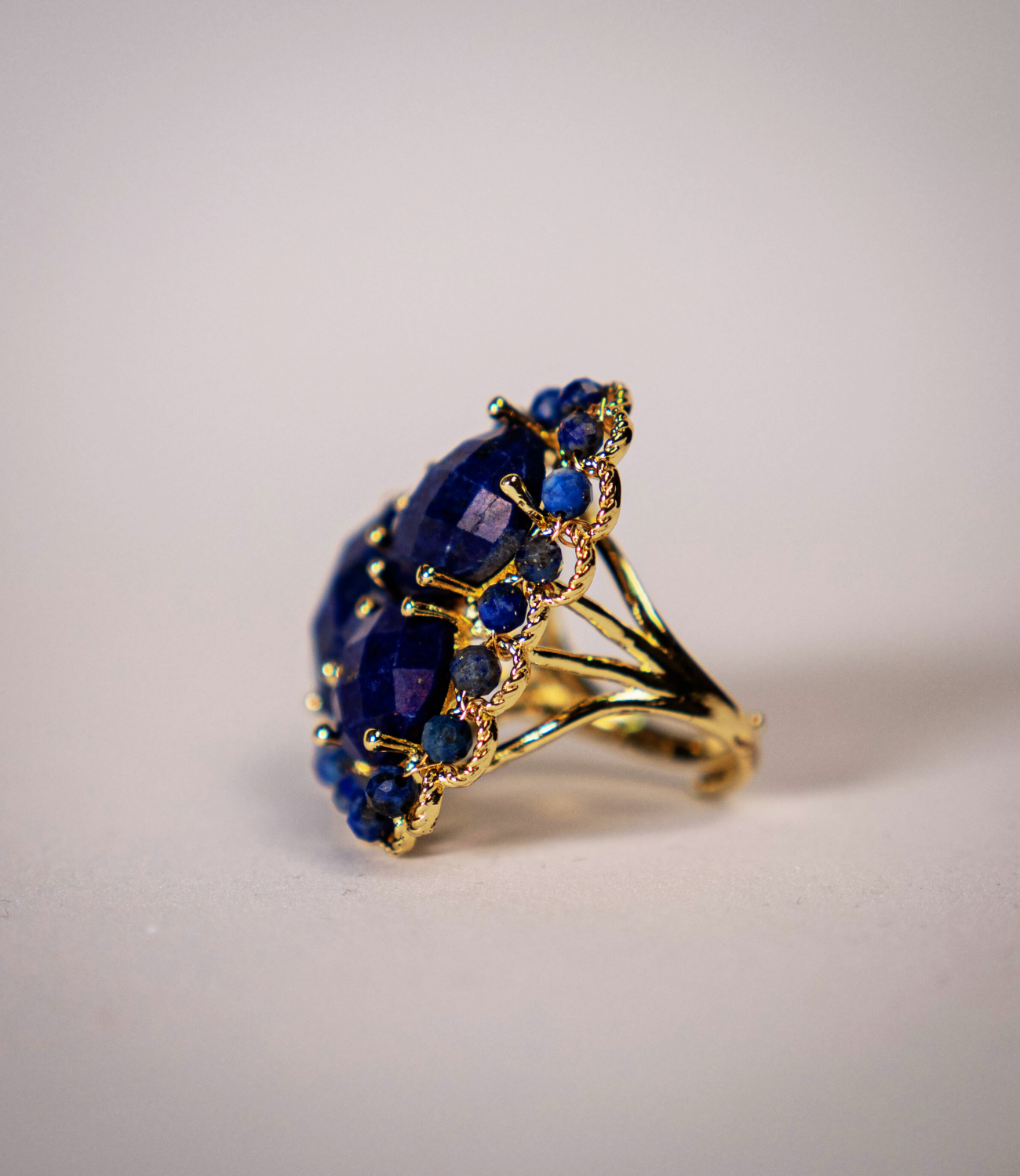 Maximalist Natural Stone Ring Amethyst