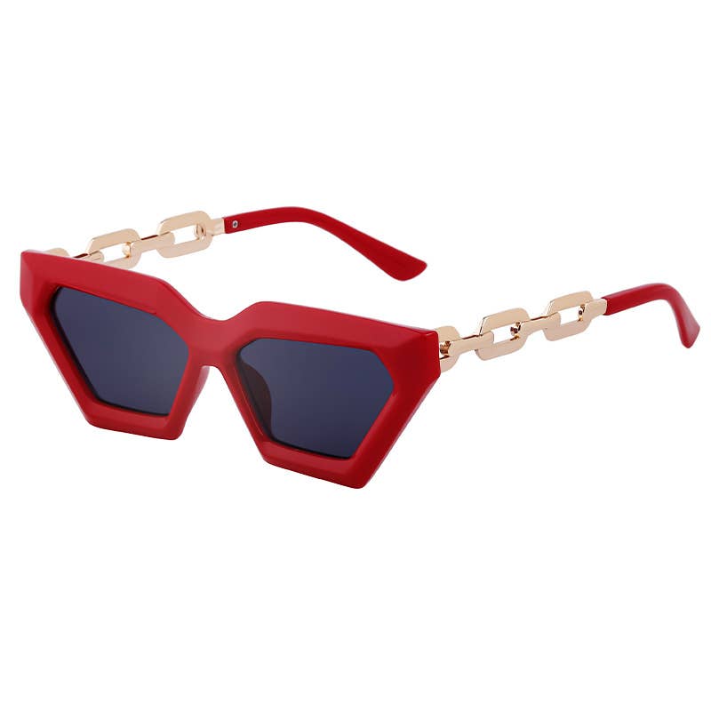 Cat-eye fashion chain small frame sunglasses