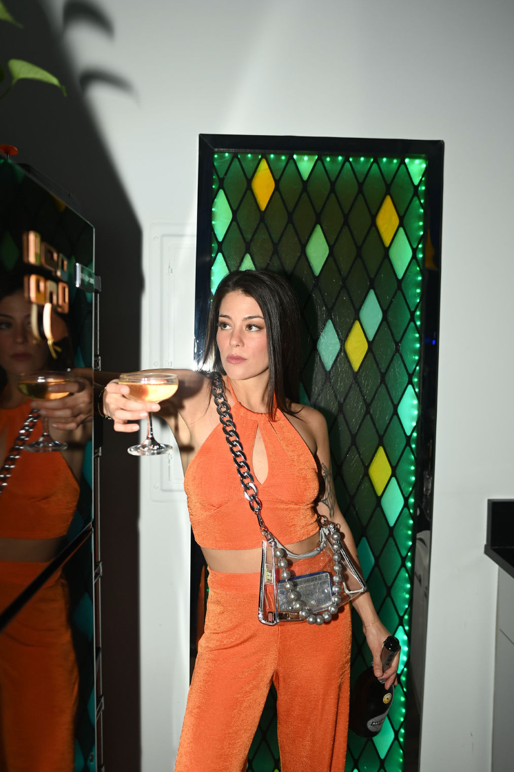 Silver Disco Clear Bag