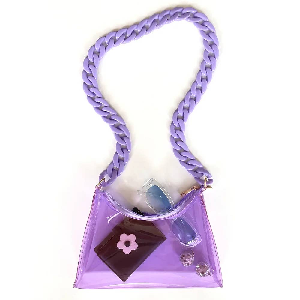 Clear Purple Crossbody Bag