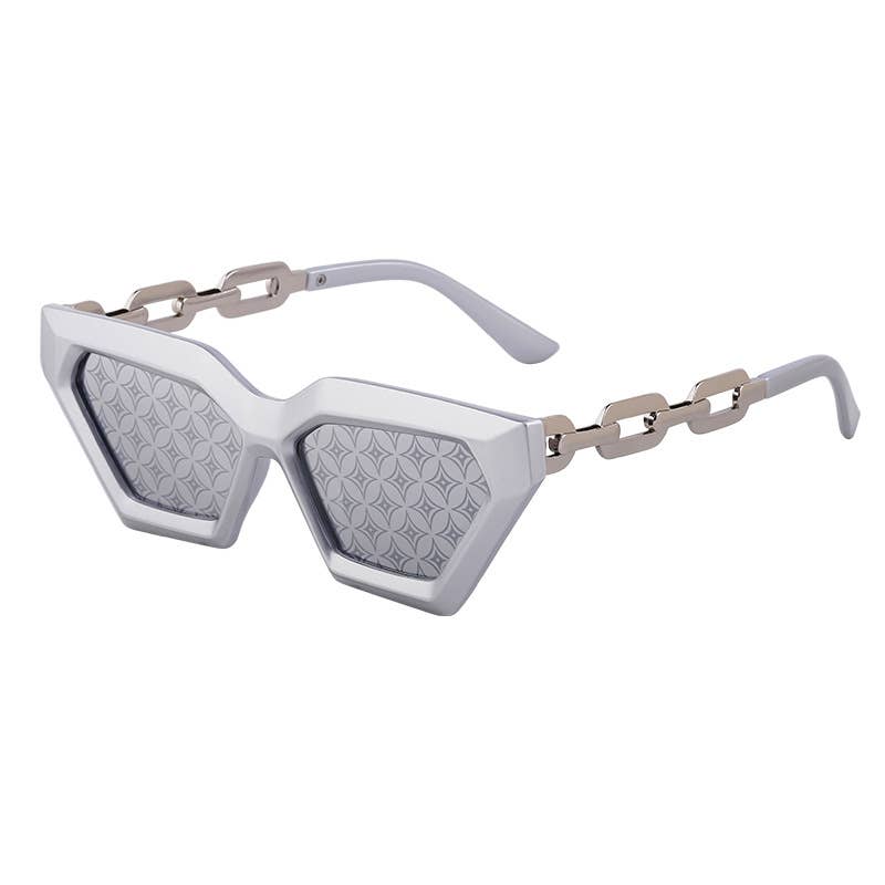 Cat-eye fashion chain small frame sunglasses
