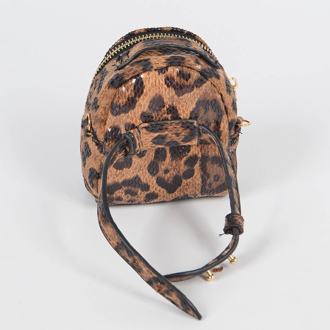 Leopard Mini Wrist Bag W/Crossbody Chain