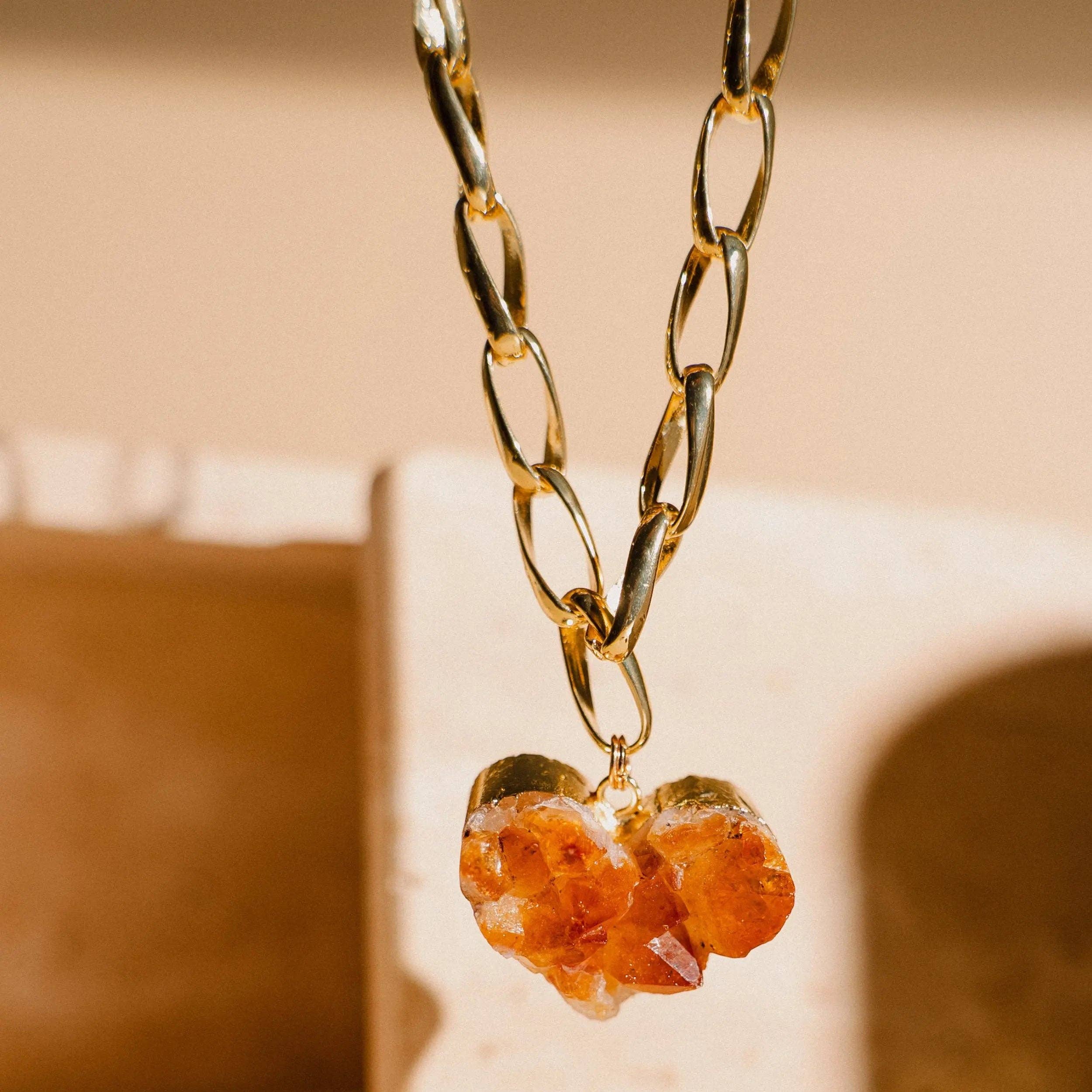 Citrine Heart Necklace